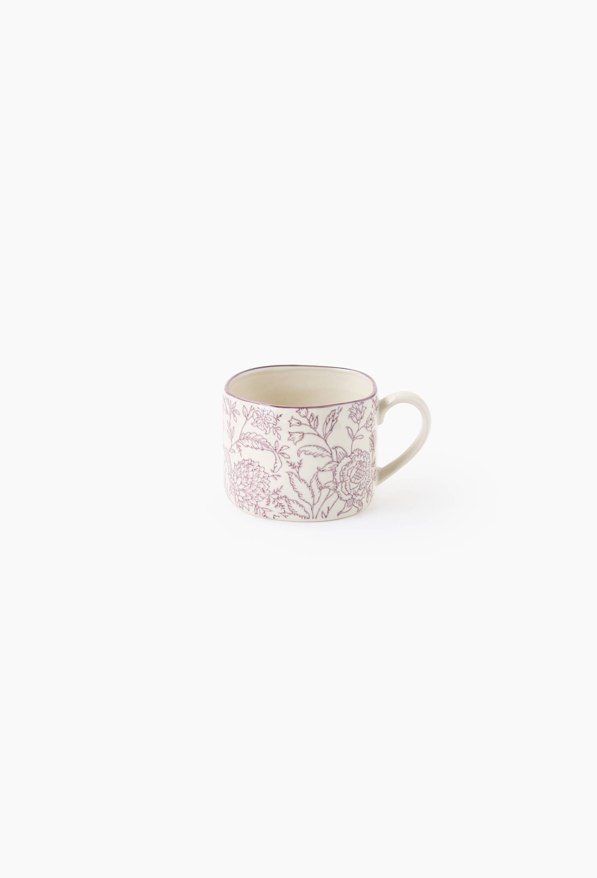 Tasse avec anse finition imprim&eacute;e, 30cl, Ecru, large image number 0.0
