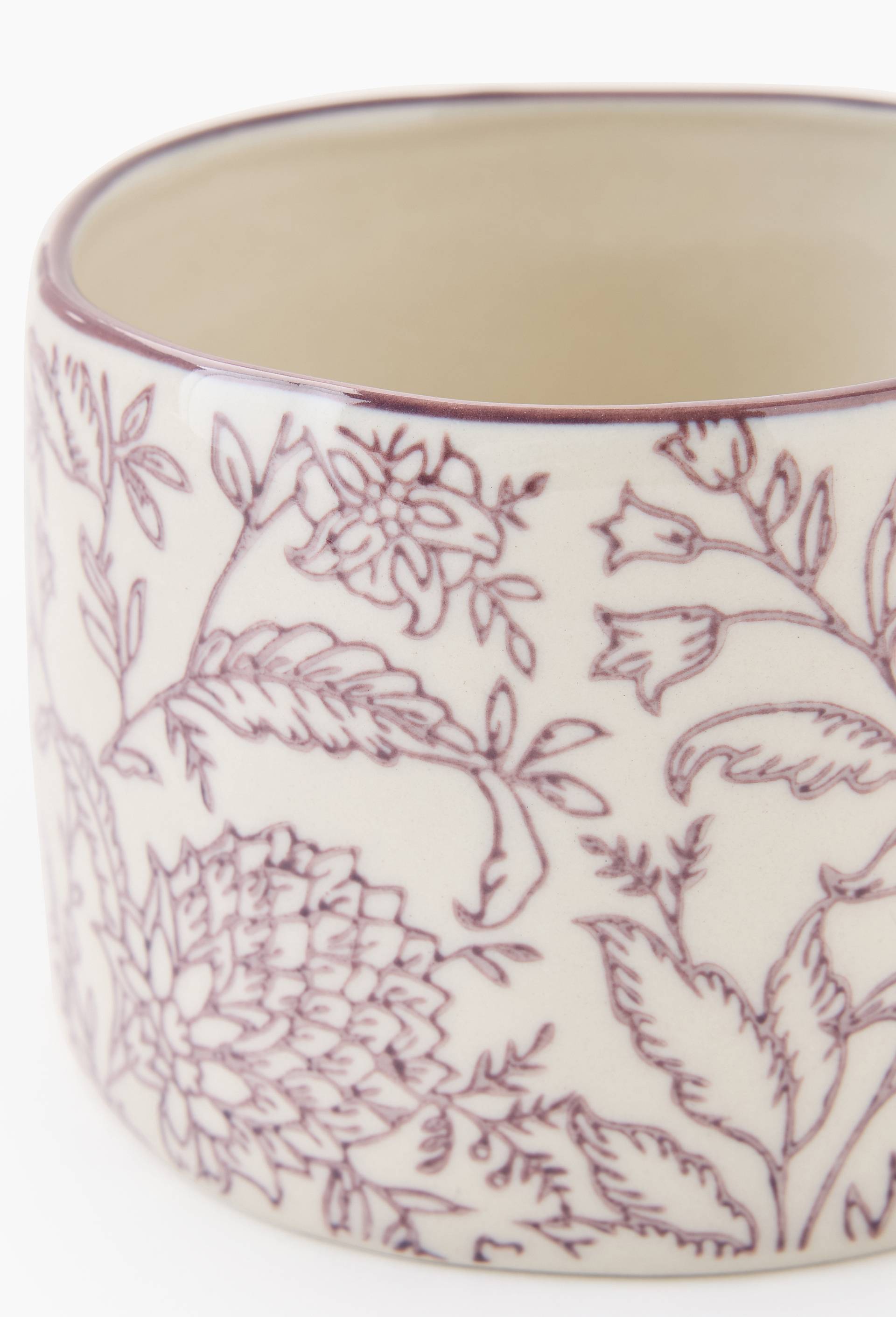 Tasse avec anse finition imprim&eacute;e, 30cl, Ecru, large image number 1.0