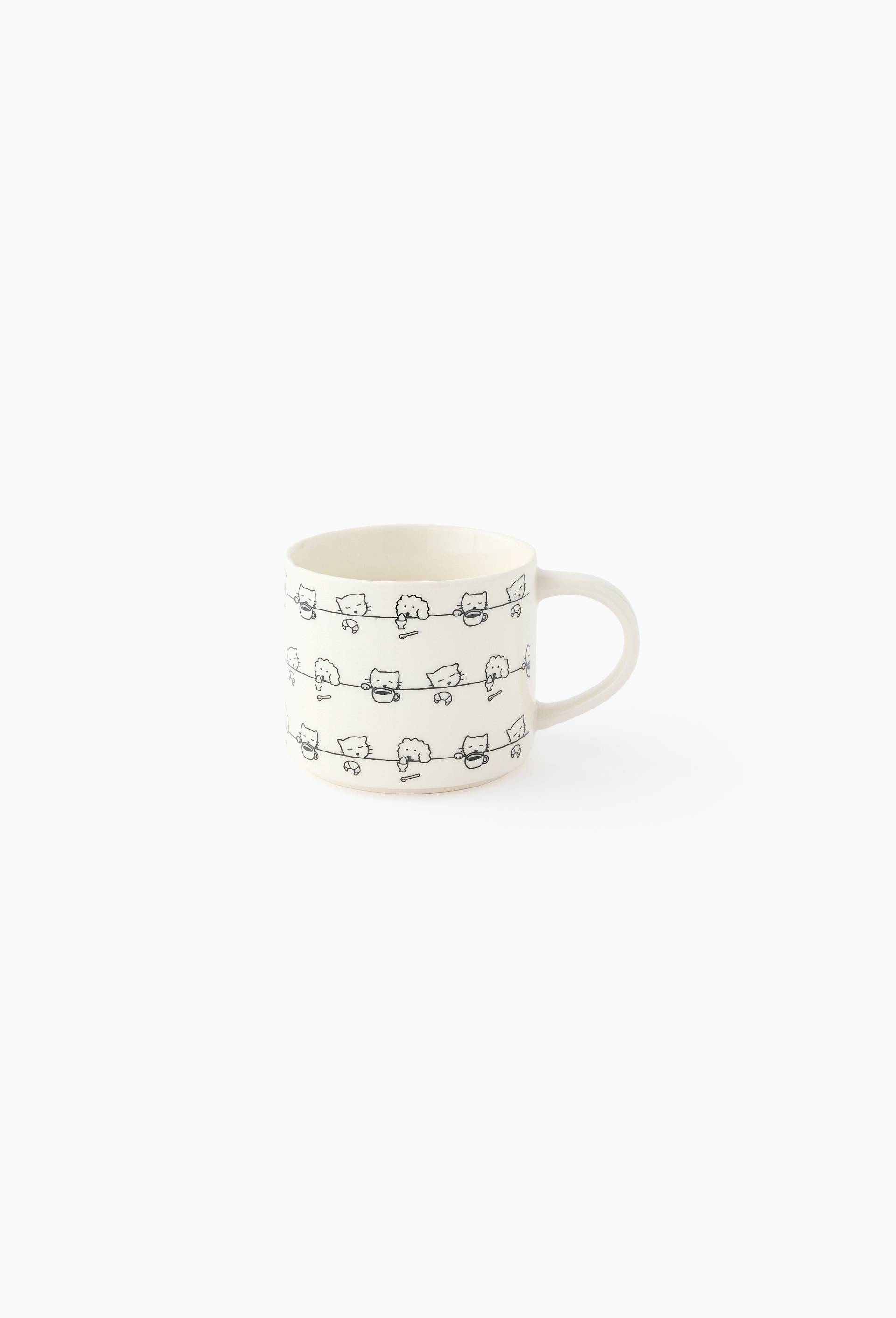 Tasse &agrave; chocolat, finition imprim&eacute;e, 30cl, Blanc, large image number 0