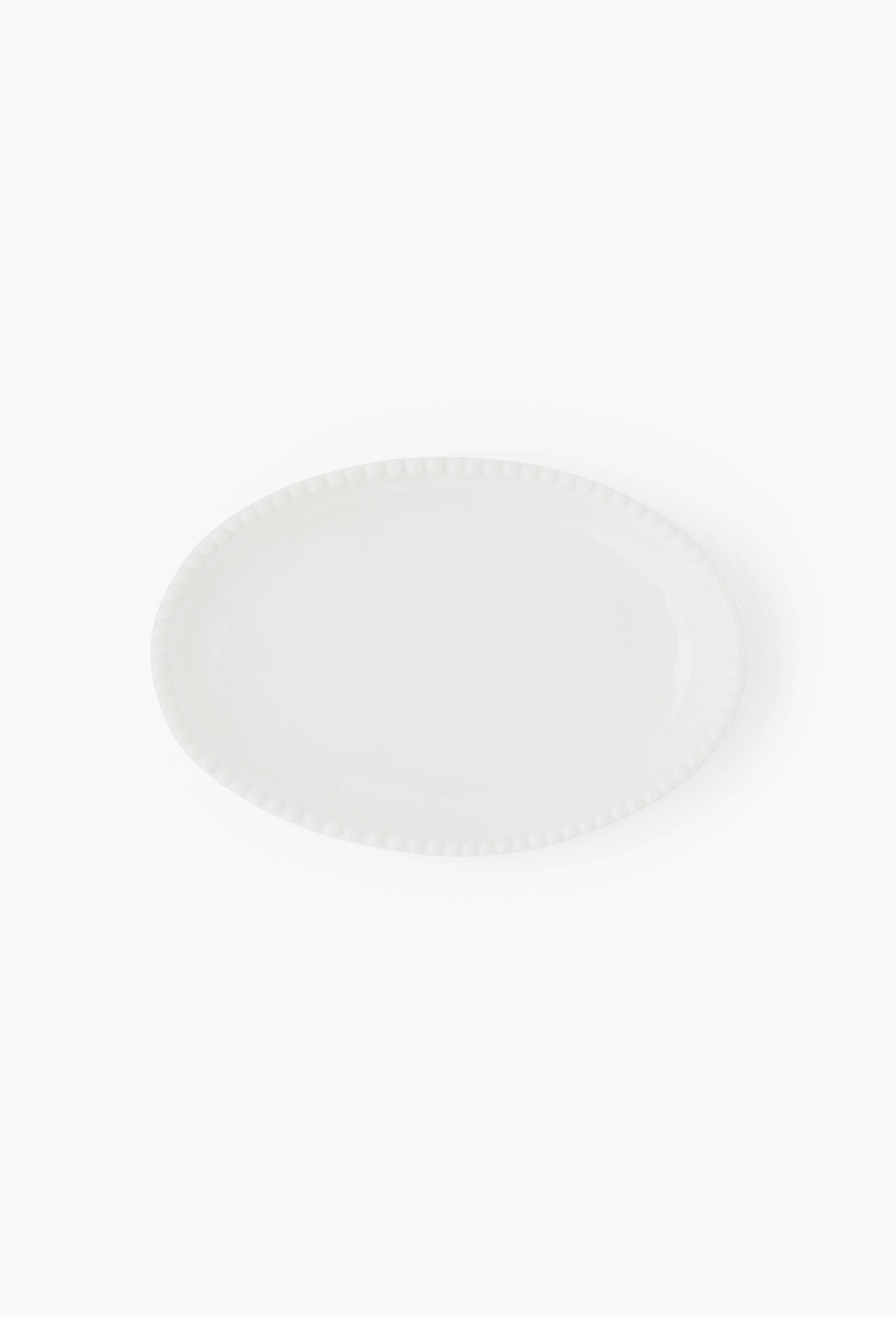 Plat ovale finition perl&eacute;e, 22cm, Blanc, large image number 0