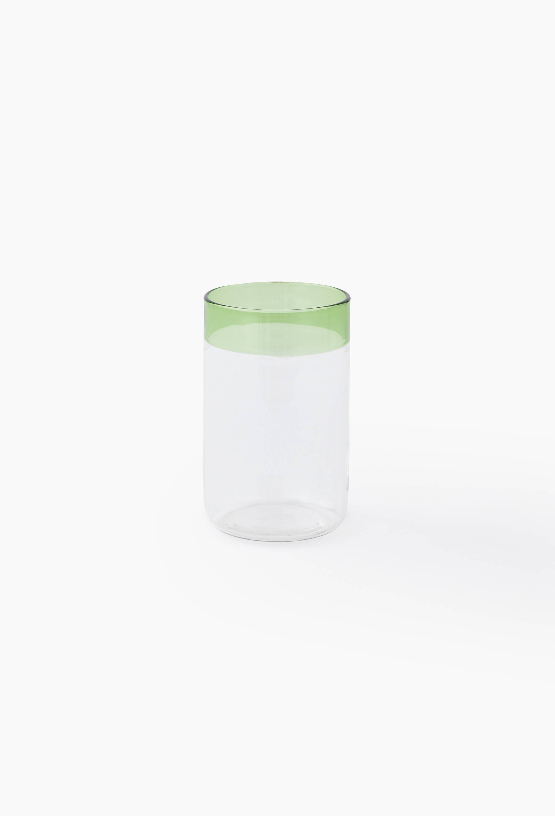 Verre &agrave; eau, finition liser&eacute; contrast&eacute;, 32cl, Vert fonc&eacute;, large image number 0.0