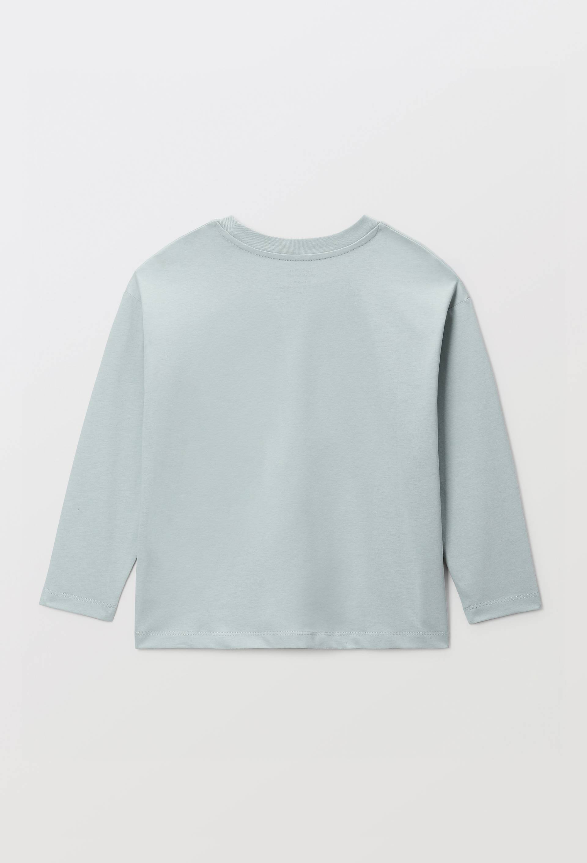 T-Shirt manches longues uni en coton BIO GOTS, Vert clair, large image number 2.0