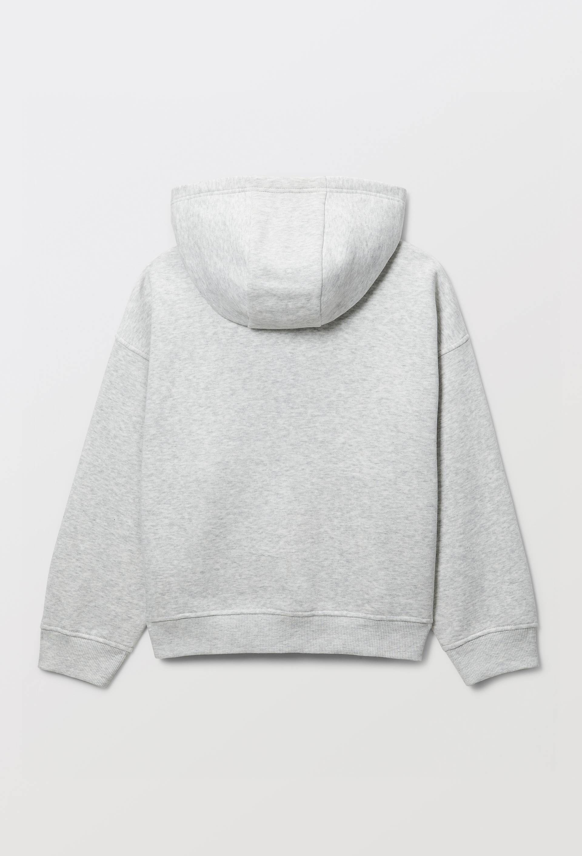 Sweat &agrave; capuche uni contenant en coton BIO, Gris, large image number 2