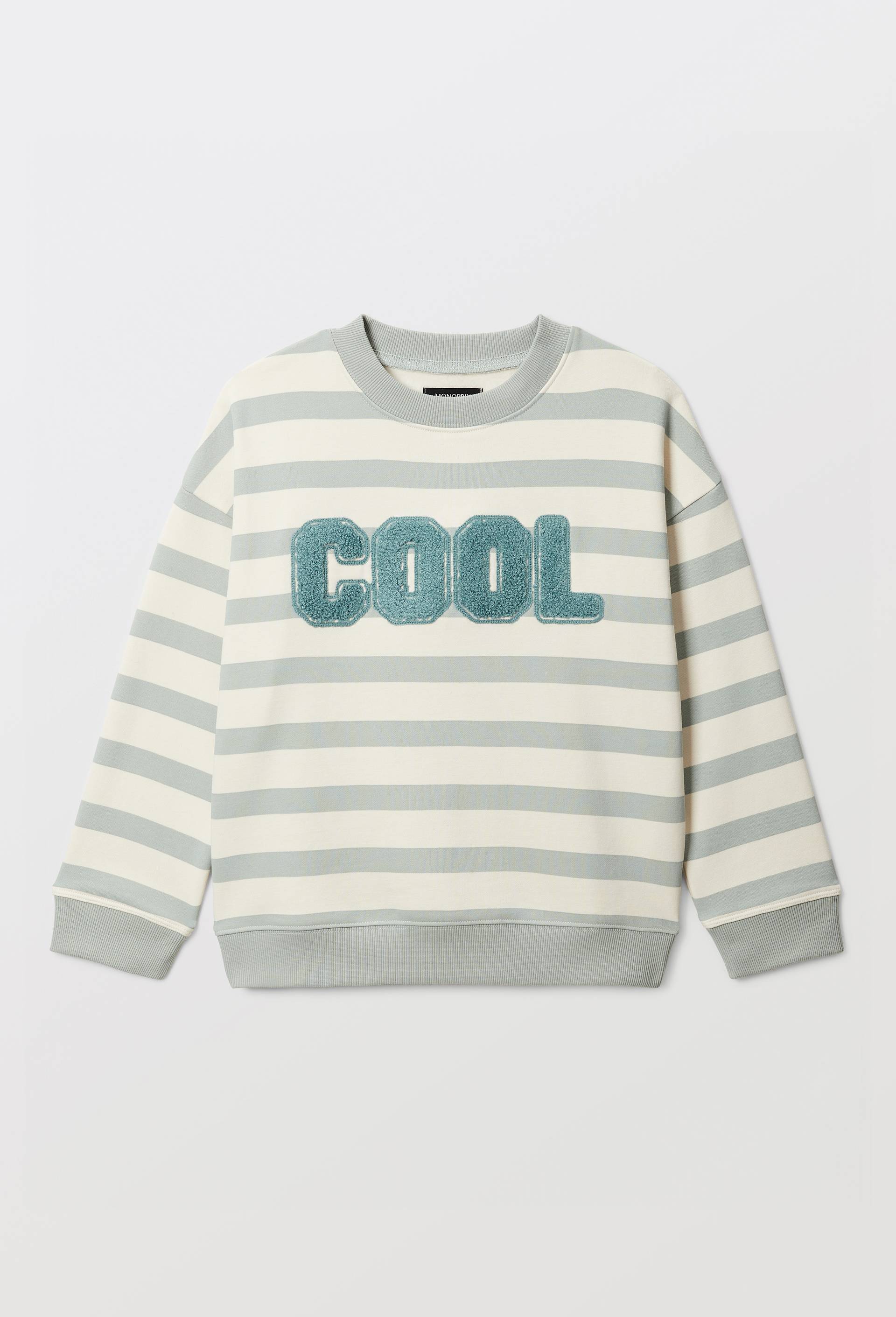 Sweat imprim&eacute; en coton BIO GOTS, Vert clair, large image number 1.0