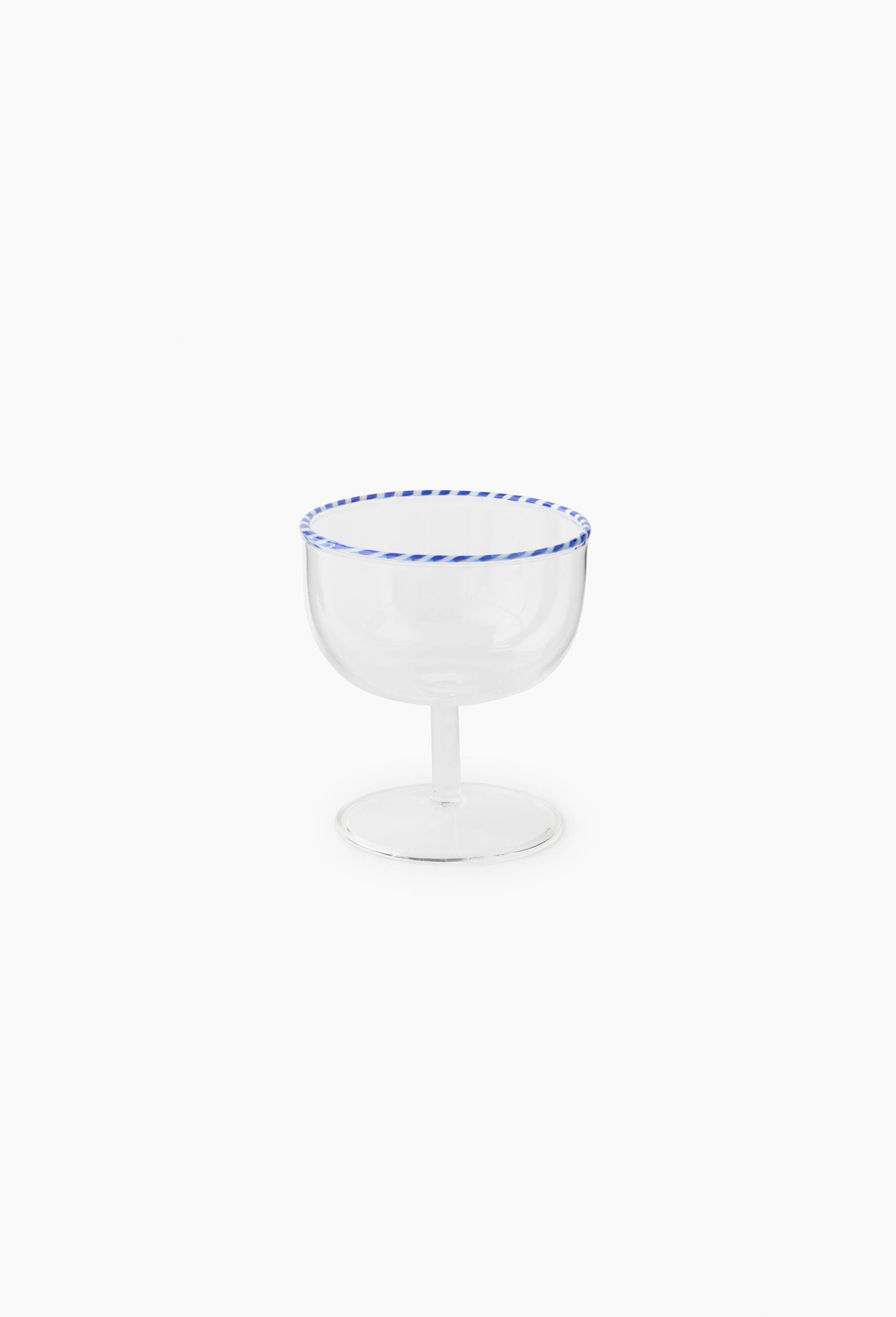 Verre &agrave; pied finition liser&eacute;, 22cl, Transparent, large image number 0