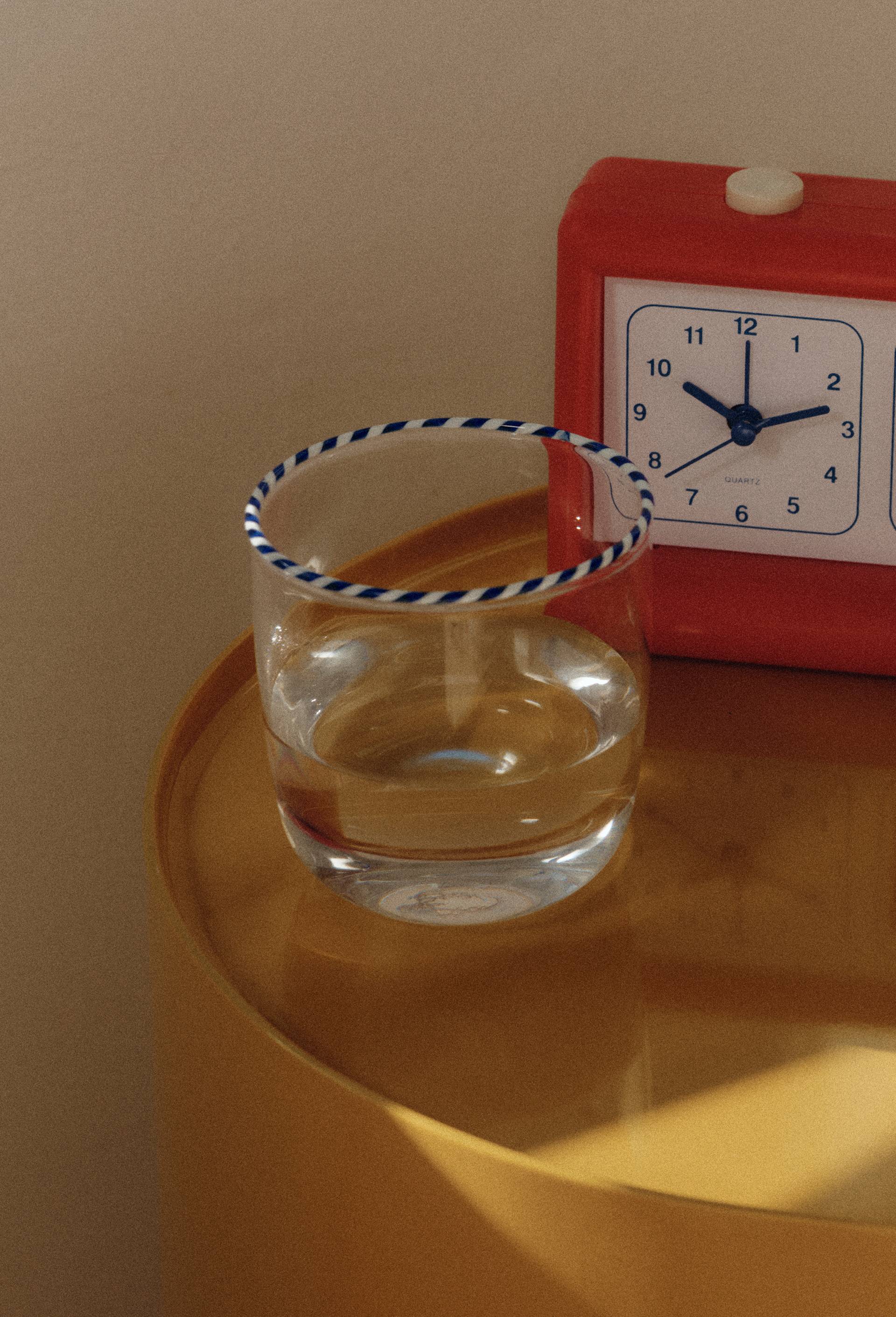 Verre &agrave; eau finition liser&eacute;, 34cl, Transparent, large image number 0.0