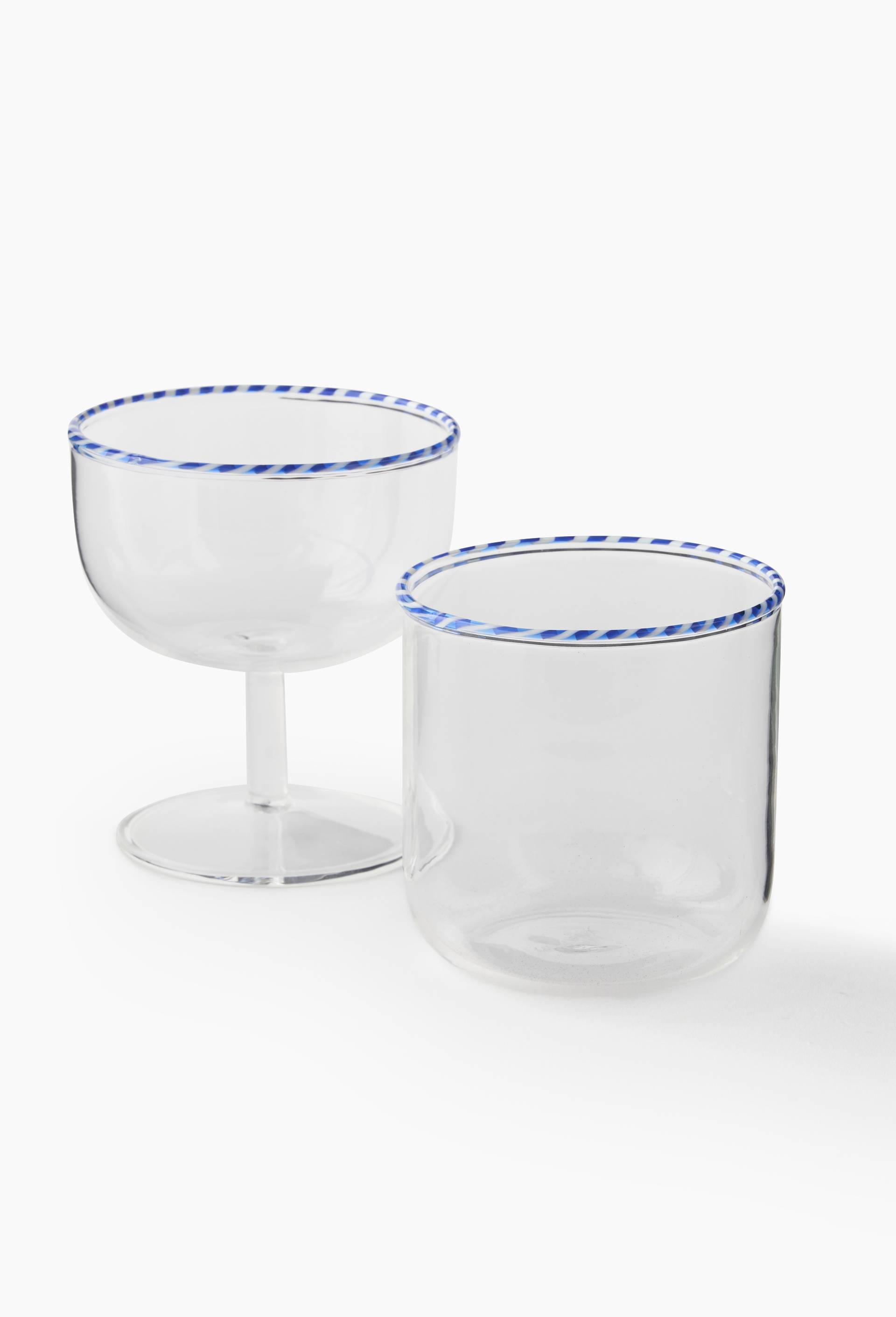 Verre &agrave; eau finition liser&eacute;, 34cl, Transparent, large image number 2.0
