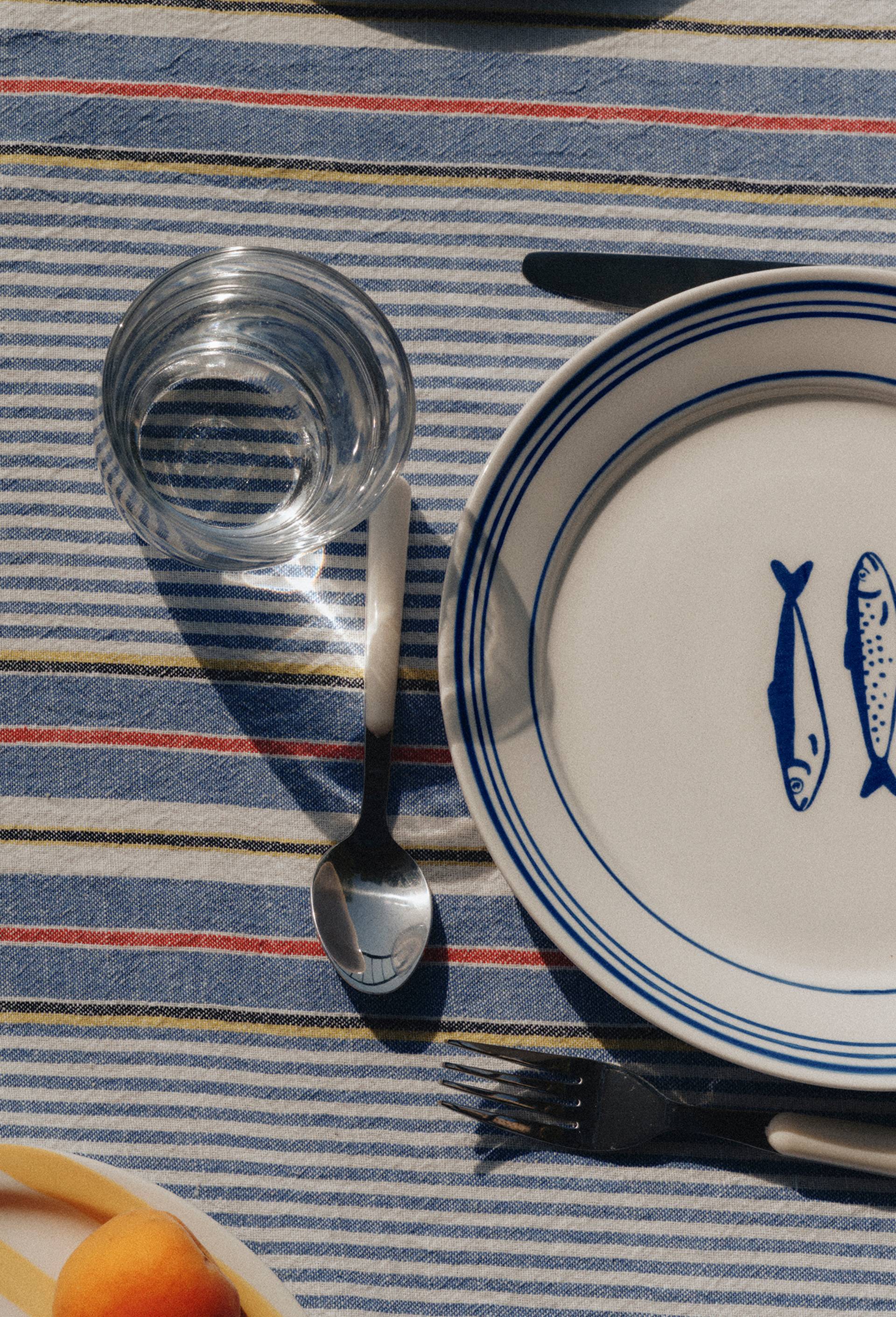 Assiette &agrave; mignardises finition liser&eacute;, 14cm, Bleu, large image number 2.0