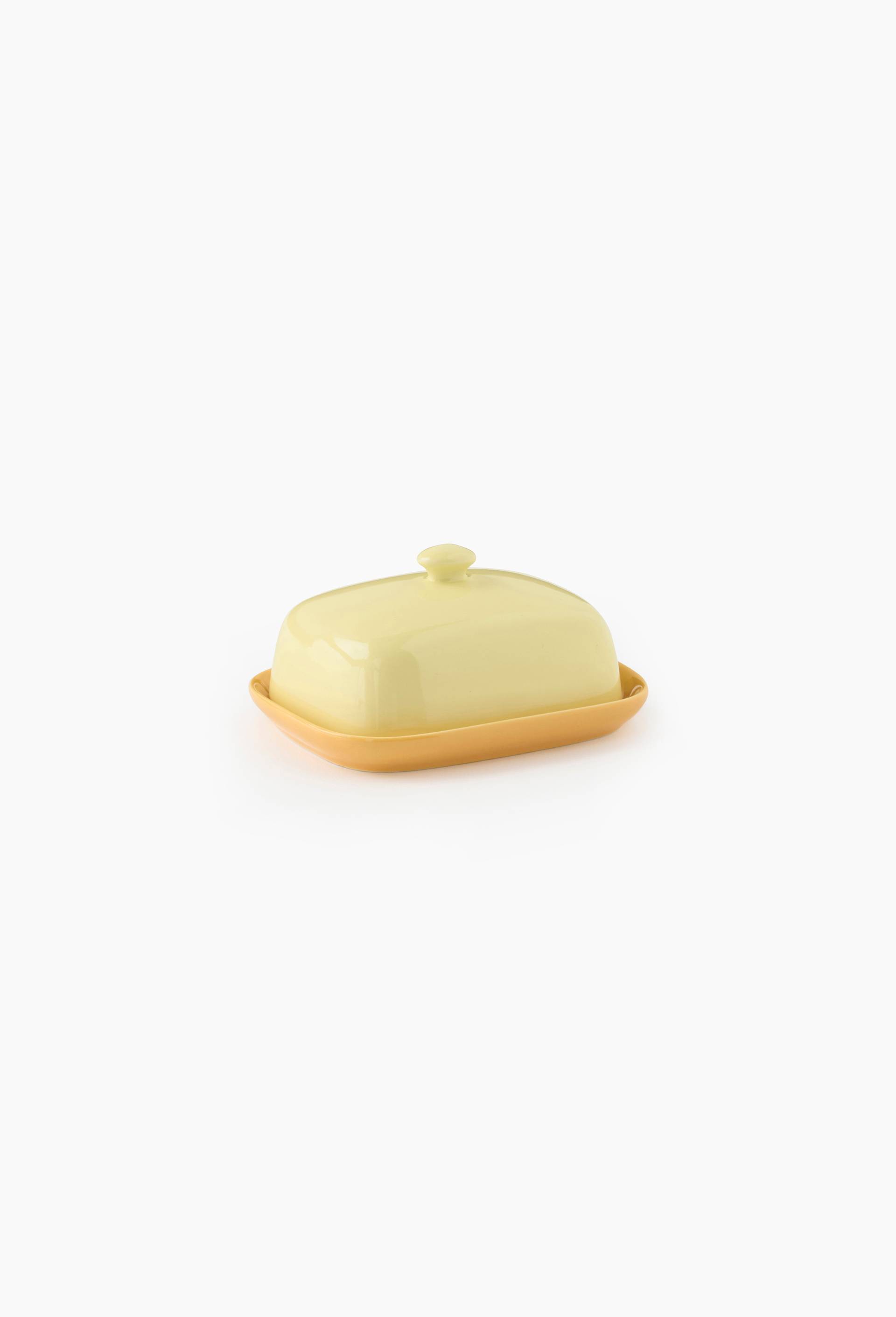 Beurrier en c&eacute;ramique, 12cm, Jaune clair, large image number 1.0