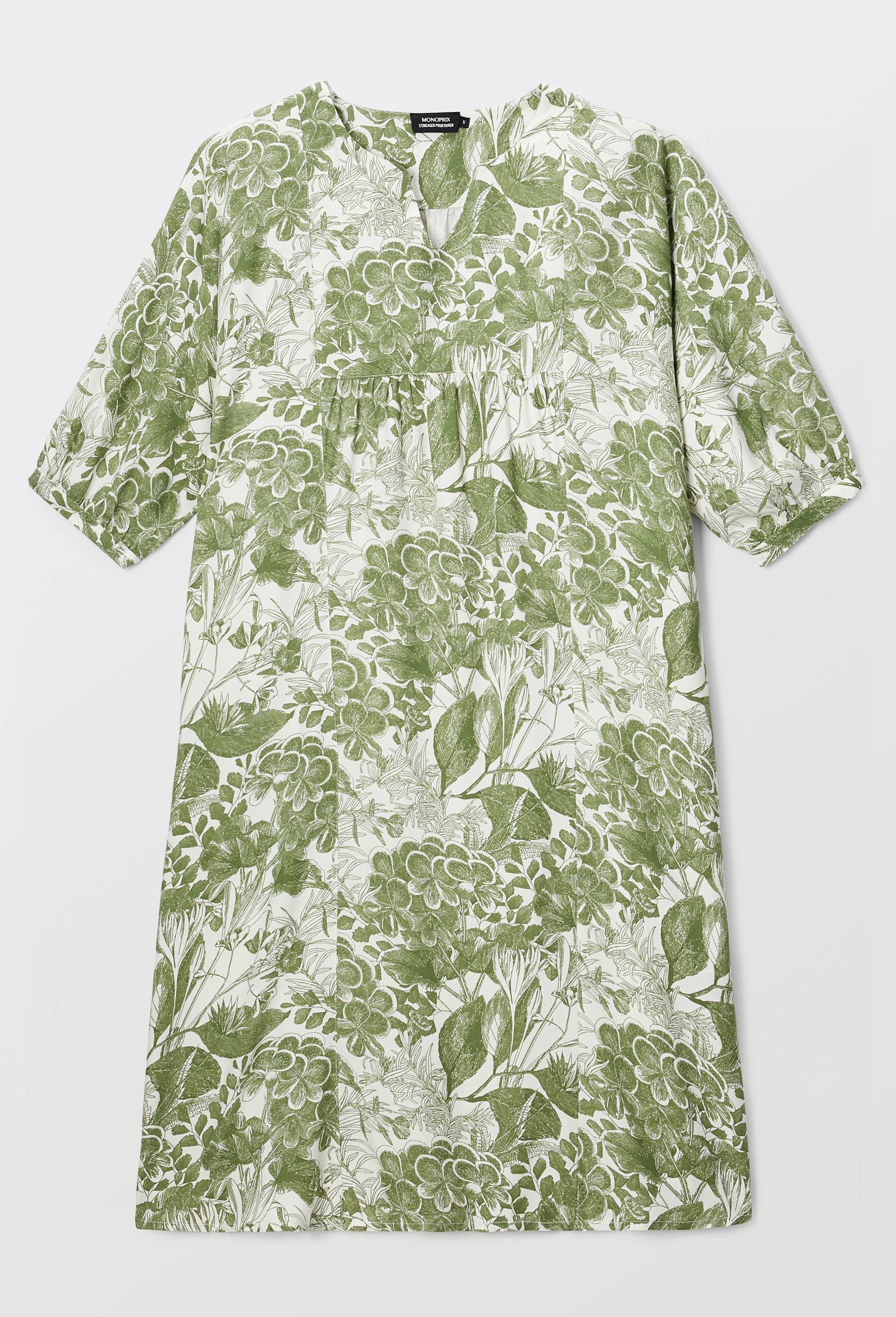 Chemise de nuit imprim&eacute;e &agrave; manches courtes, Vert fonc&eacute;, large image number 2.0