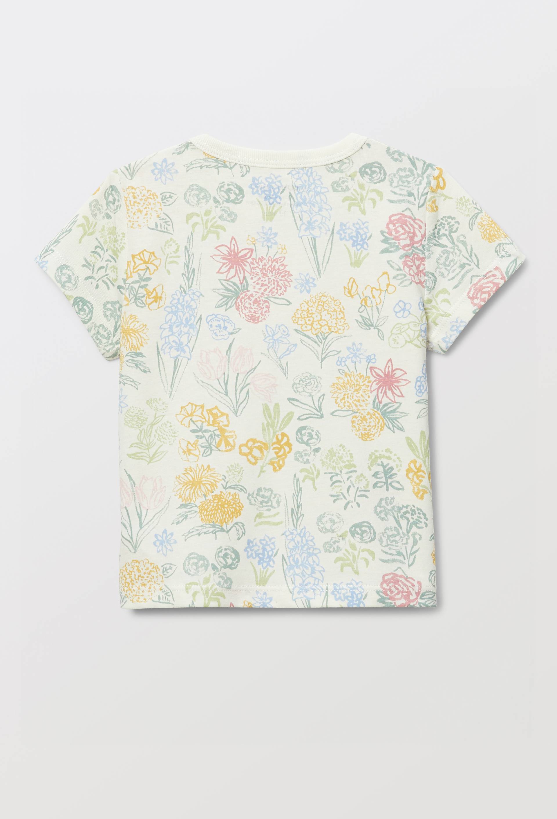 T-shirt manches courtes imprim&eacute; en coton BIO GOTS, Beige clair, large image number 2.0