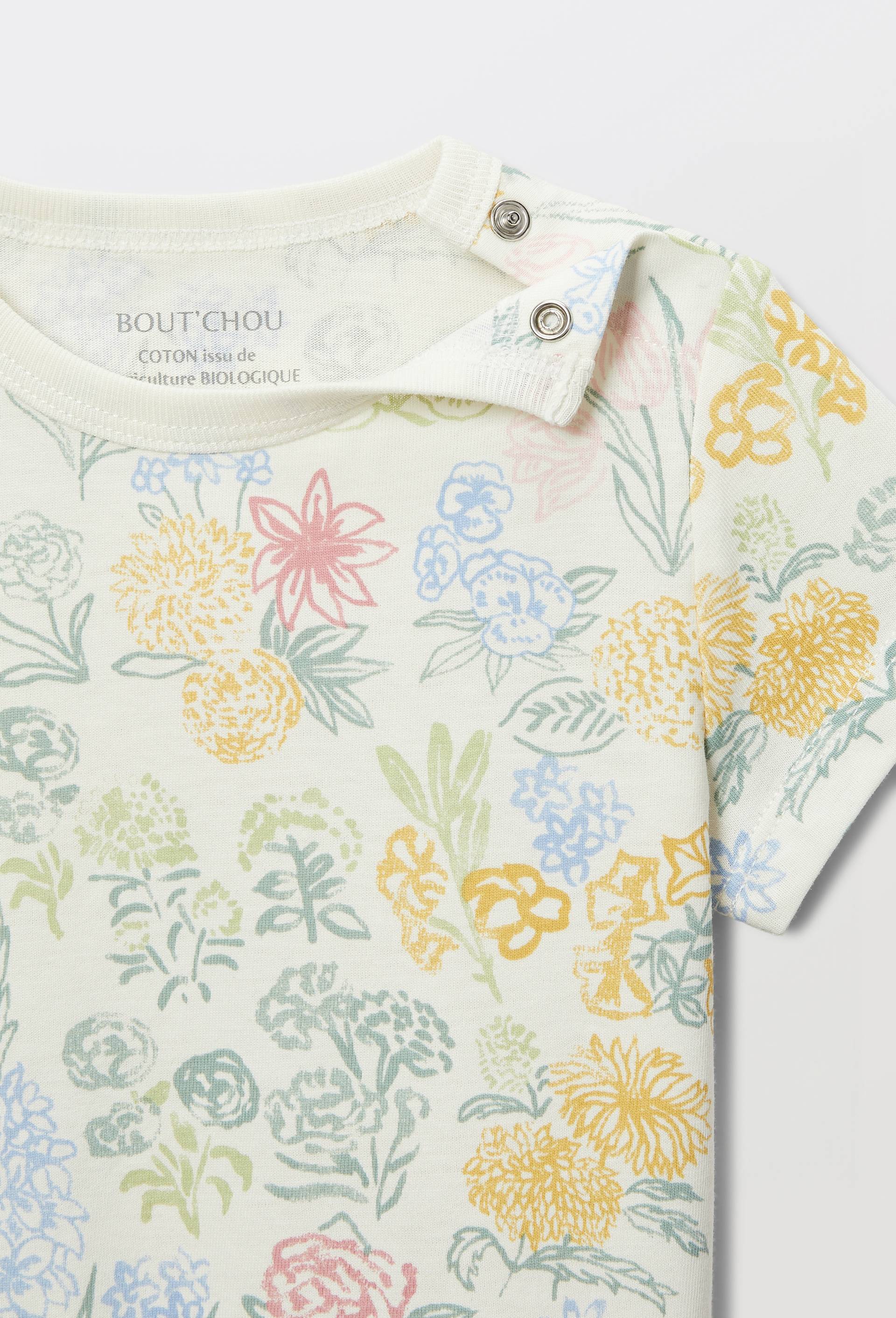 T-shirt manches courtes imprim&eacute; en coton BIO GOTS, Beige clair, large image number 3.0