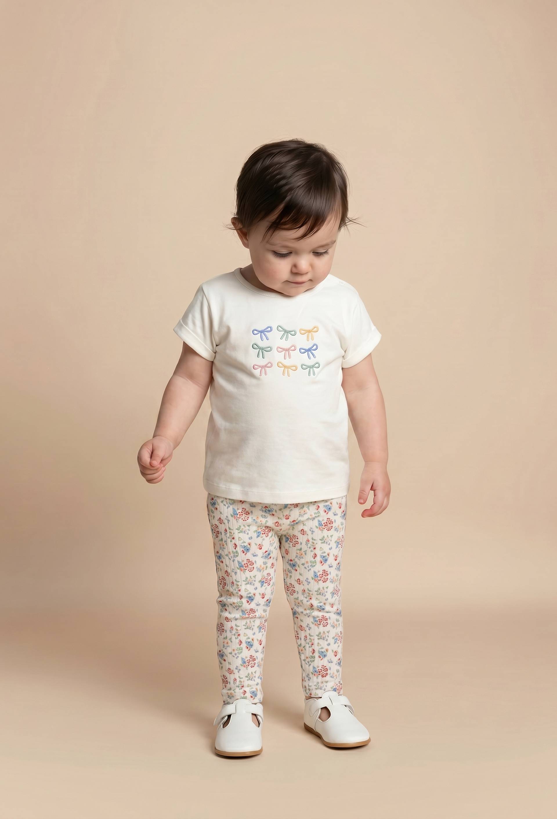 T-shirt manches courtes imprim&eacute; en coton BIO GOTS, Beige clair, large image number 0