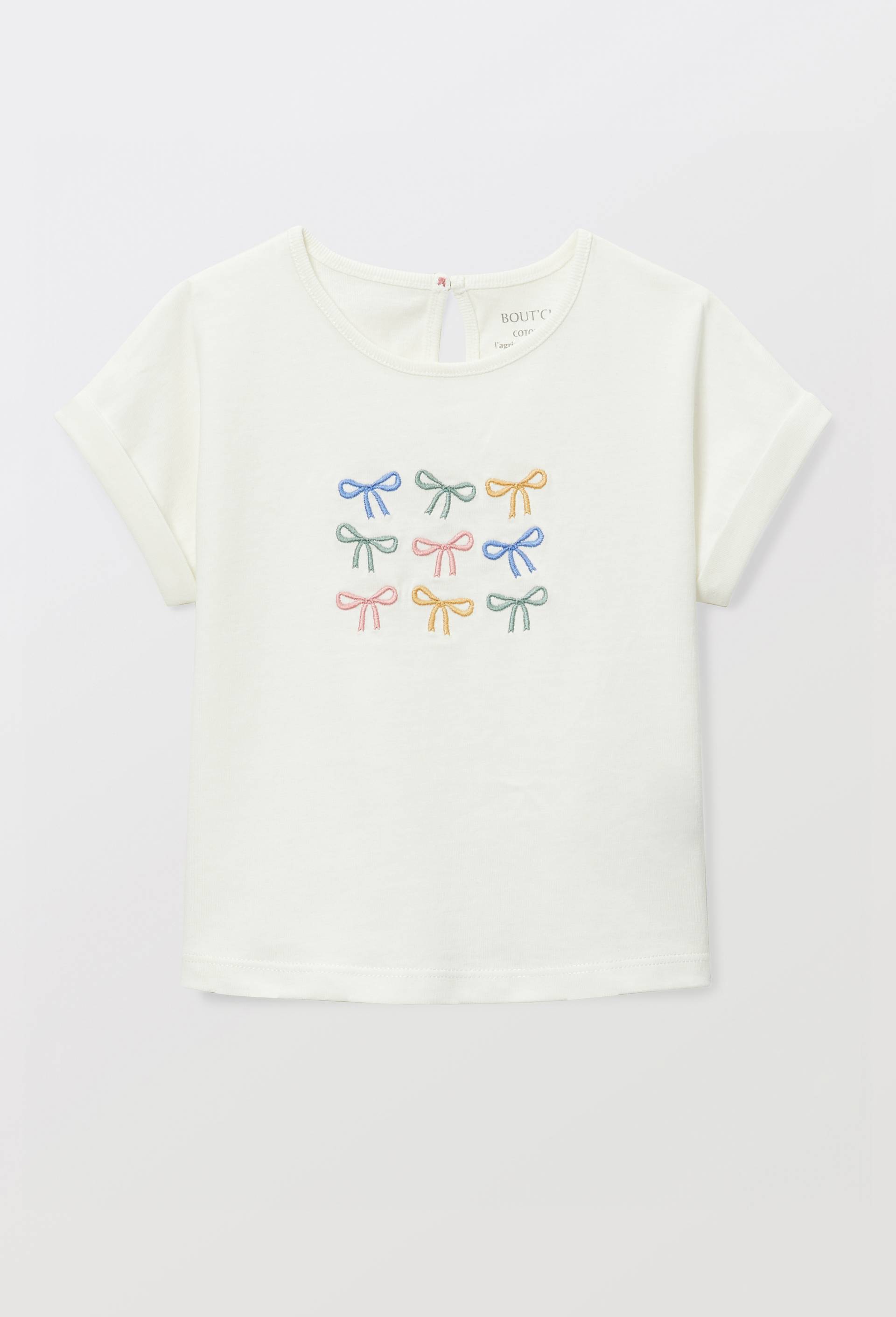 T-shirt manches courtes imprim&eacute; en coton BIO GOTS, Beige clair, large image number 1.0