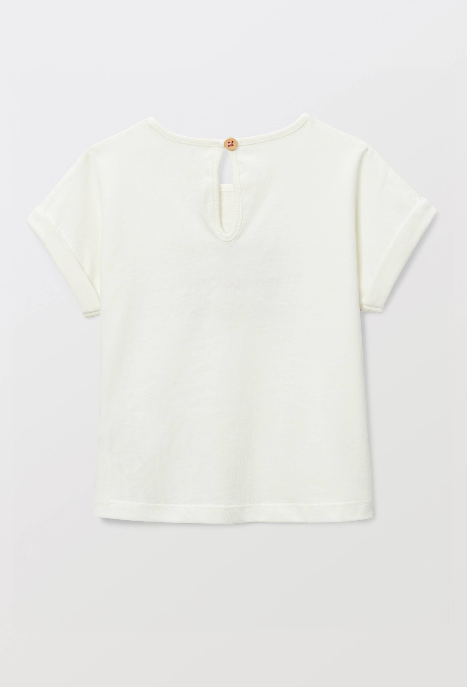 T-shirt manches courtes imprim&eacute; en coton BIO GOTS, Beige clair, large image number 2