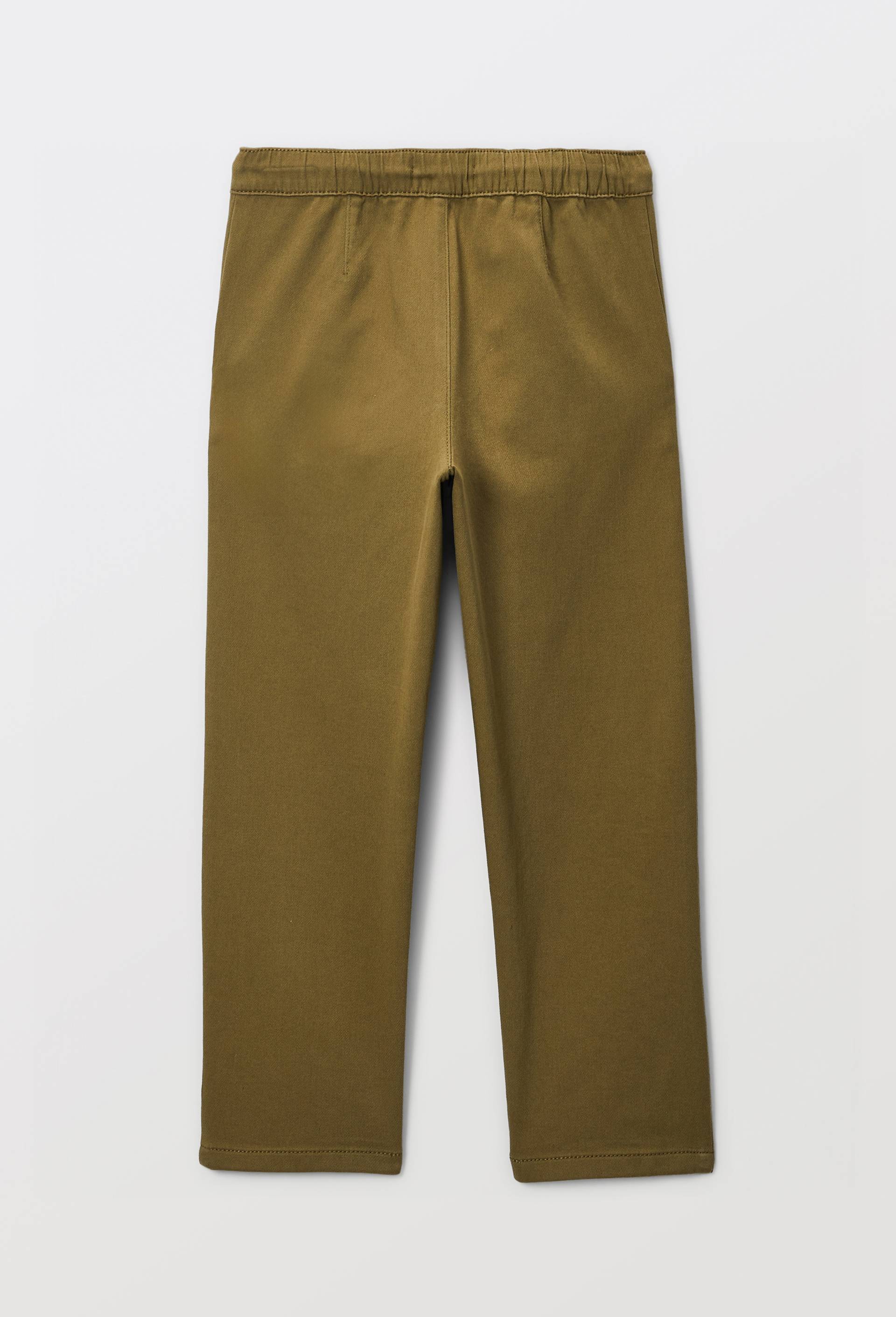 Pantalon droit &eacute;lastiqu&eacute; uni en coton BIO GOTS, Vert fonc&eacute;, large image number 2.0