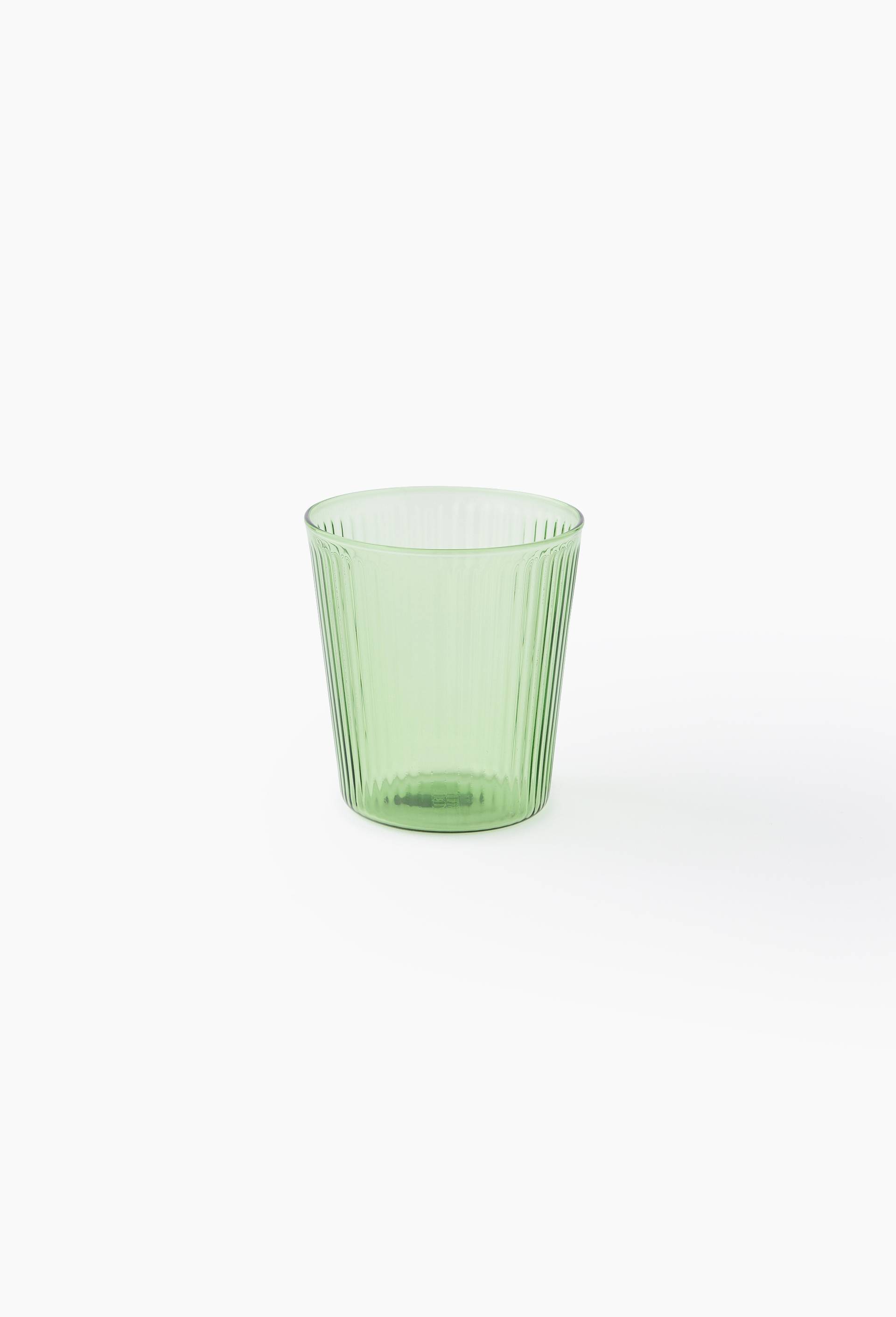 Verre &agrave; eau, finition stri&eacute;e, 22cl, Vert fonc&eacute;, large image number 0.0