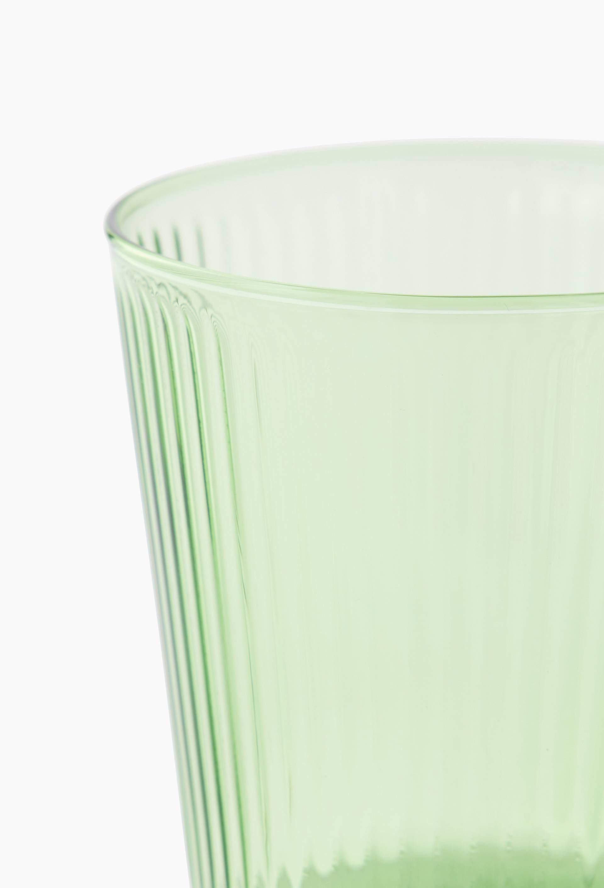 Verre &agrave; eau, finition stri&eacute;e, 22cl, Vert fonc&eacute;, large image number 1