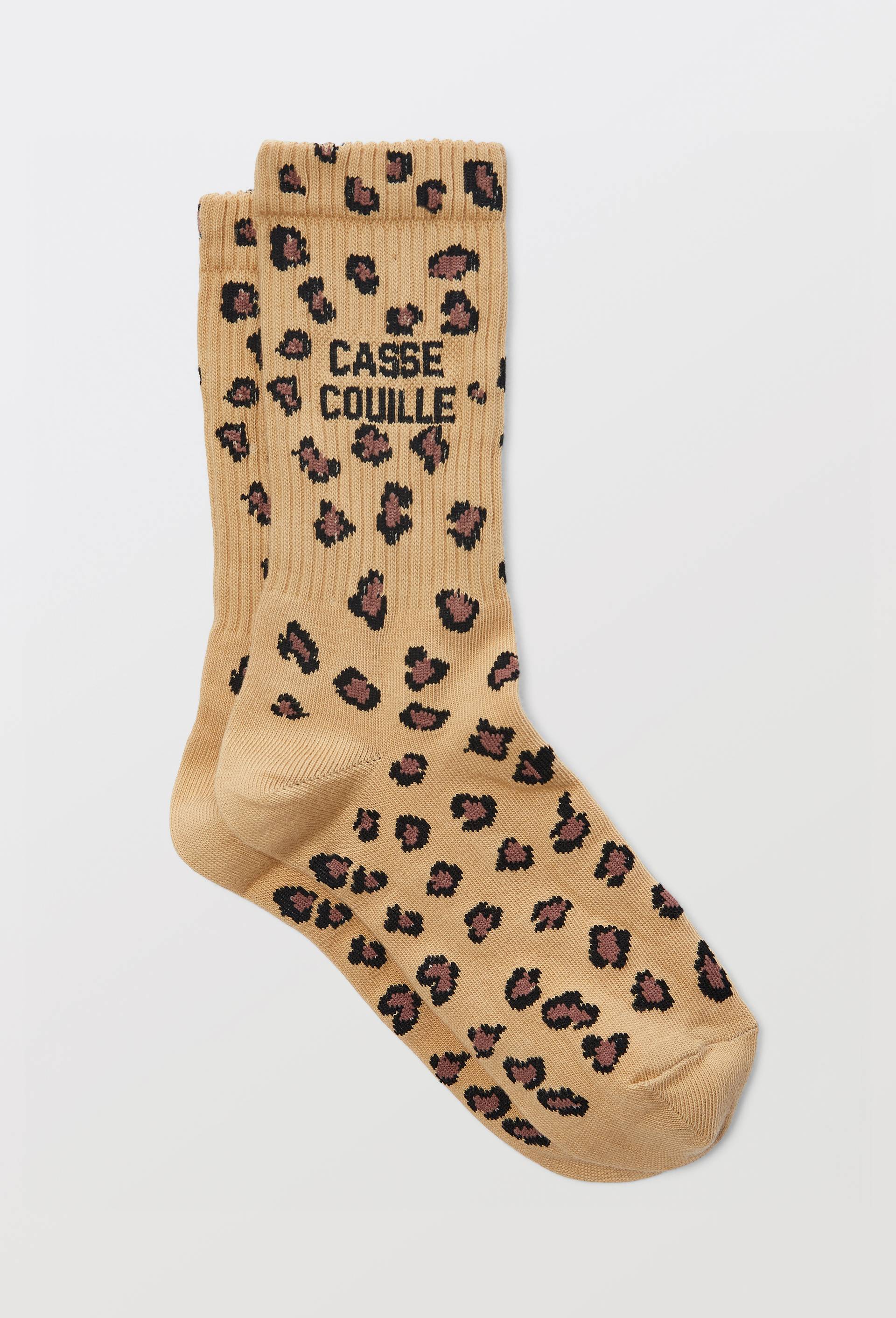 Paire de chaussettes &agrave; message FELICIE AUSSI, Beige, large image number 0
