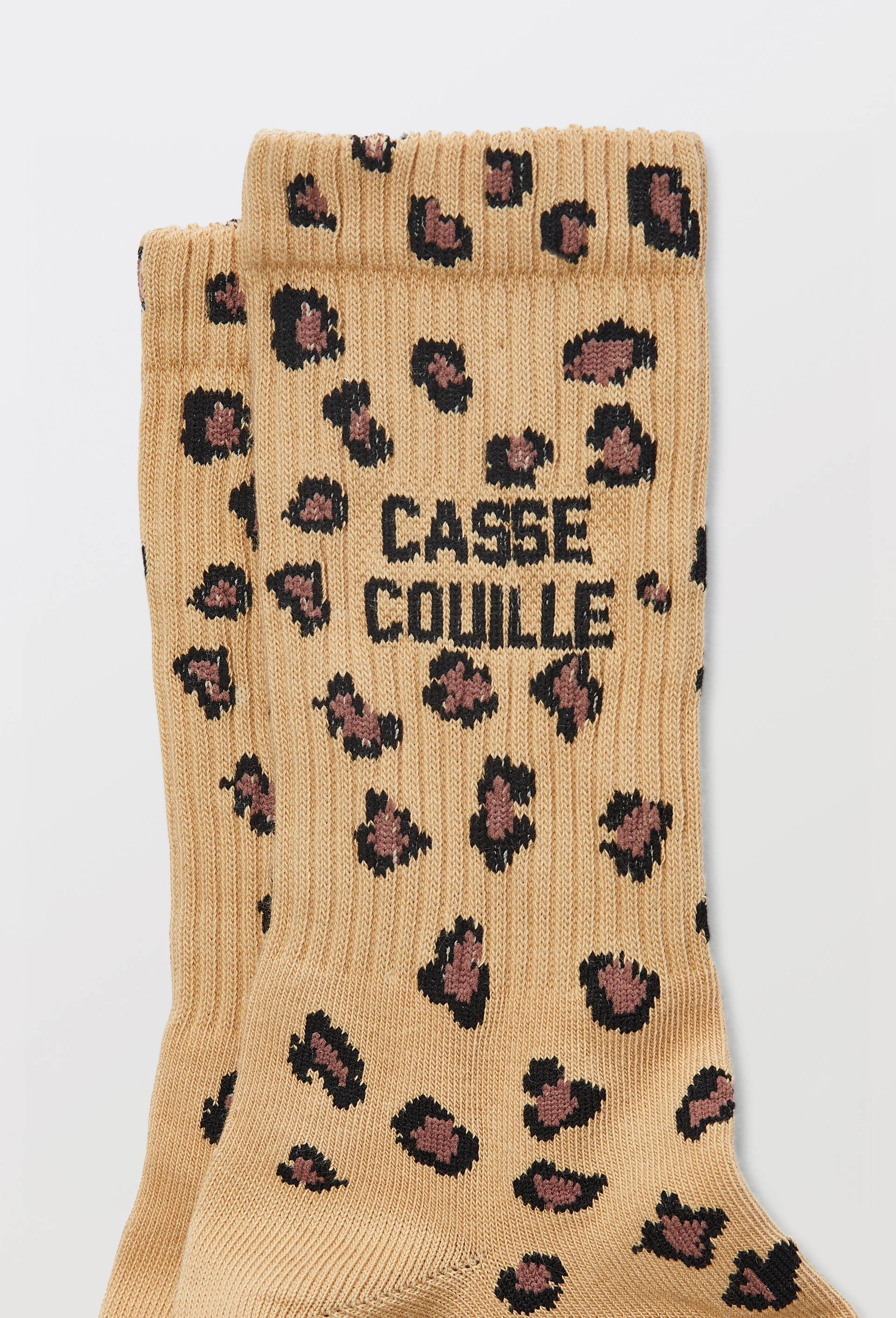 Paire de chaussettes &agrave; message FELICIE AUSSI, Beige, large image number 1