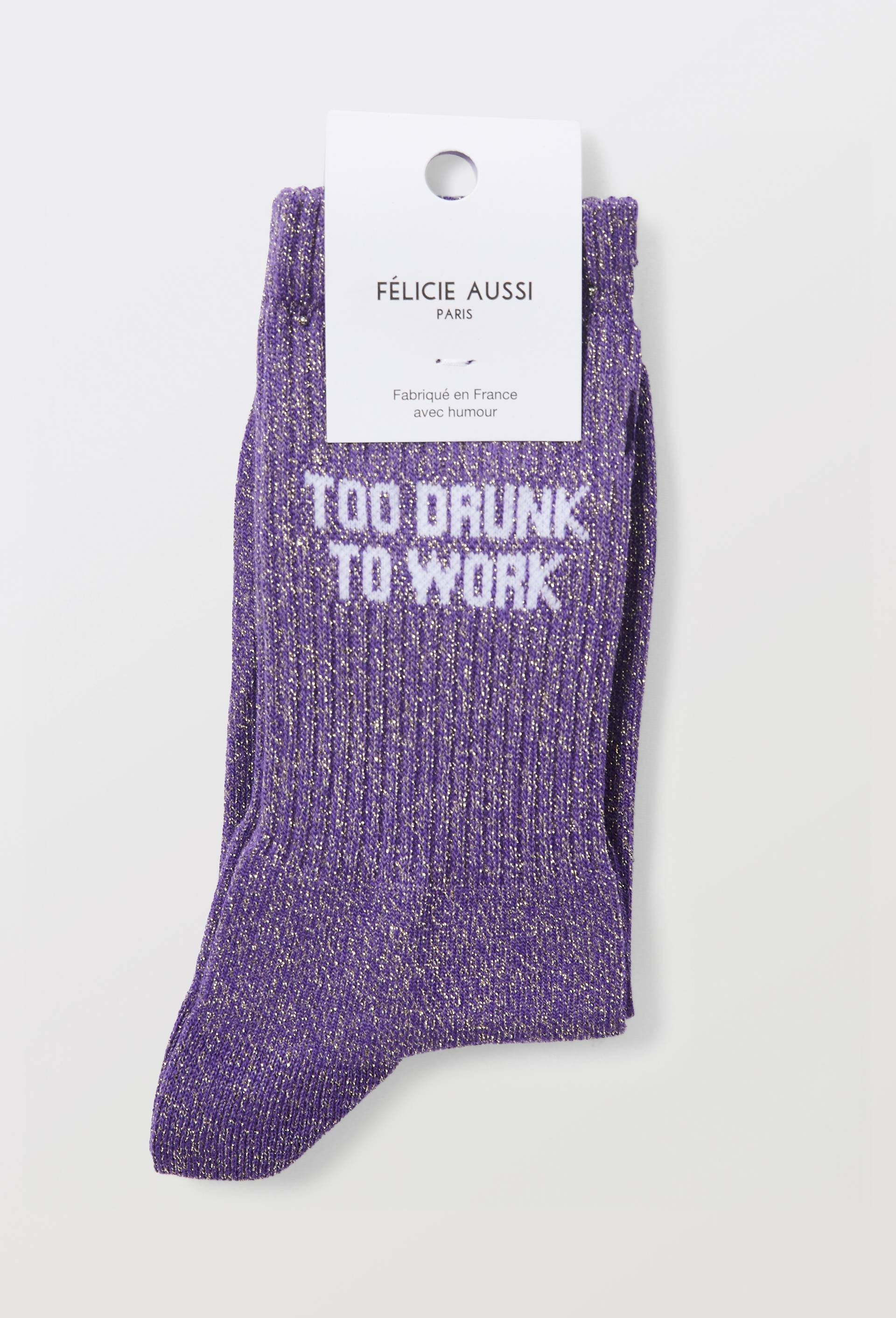 Paire de chaussettes &agrave; message FELICIE AUSSI, Violet, large image number 2.0
