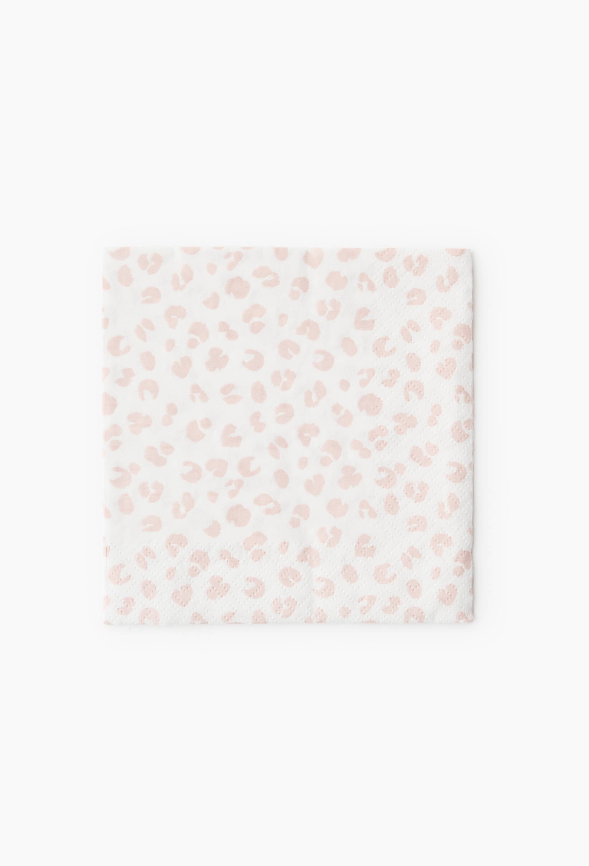 20 serviettes en papier 33x33cm, imprim&eacute; l&eacute;opard, Rose clair, large image number 0.0