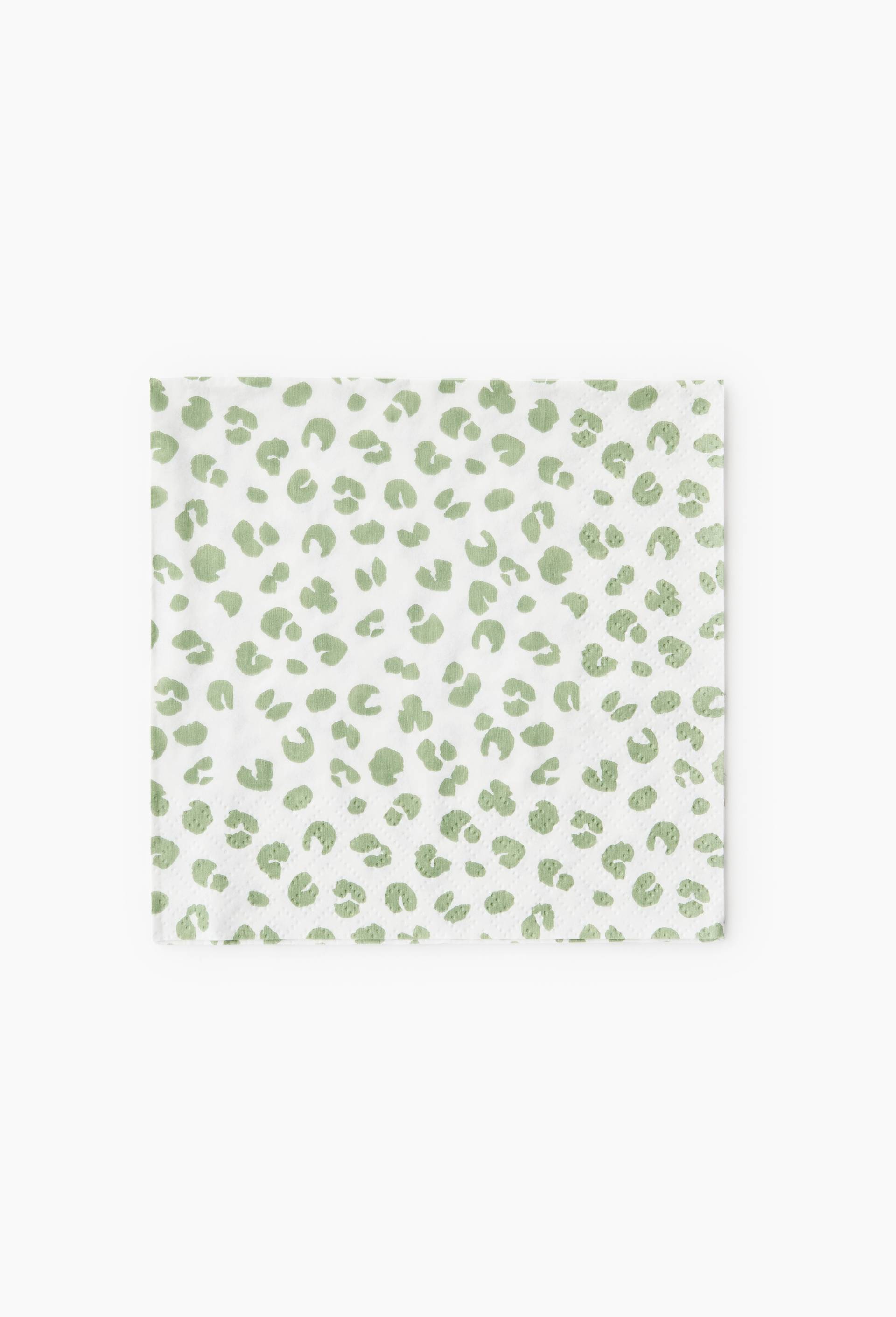 20 serviettes en papier 33x33cm, imprim&eacute; l&eacute;opard, Vert clair, large image number 0