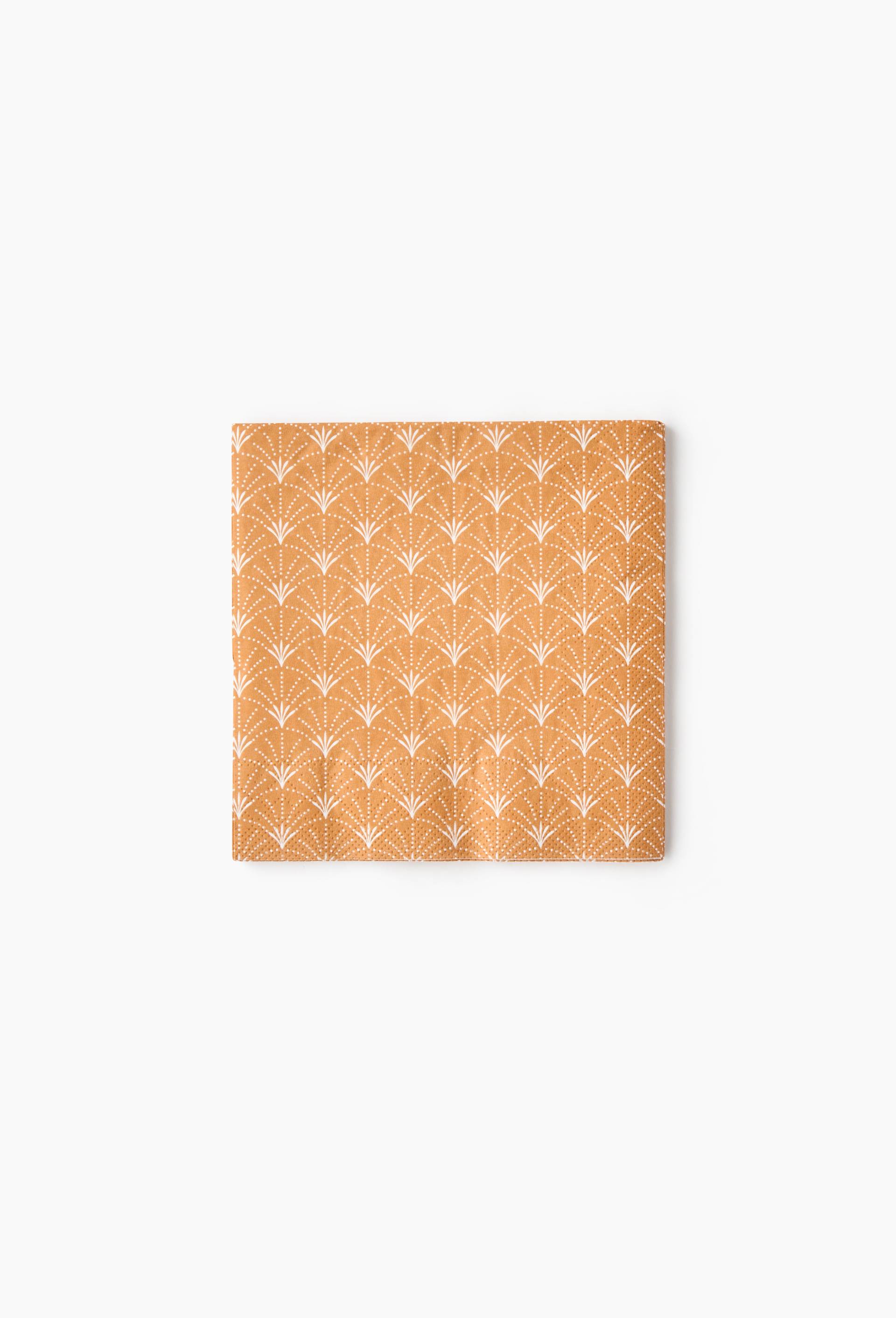 20 serviettes en papier 33x33cm,  imprim&eacute; g&eacute;om&eacute;trique, Jaune fonc&eacute;, large image number 0