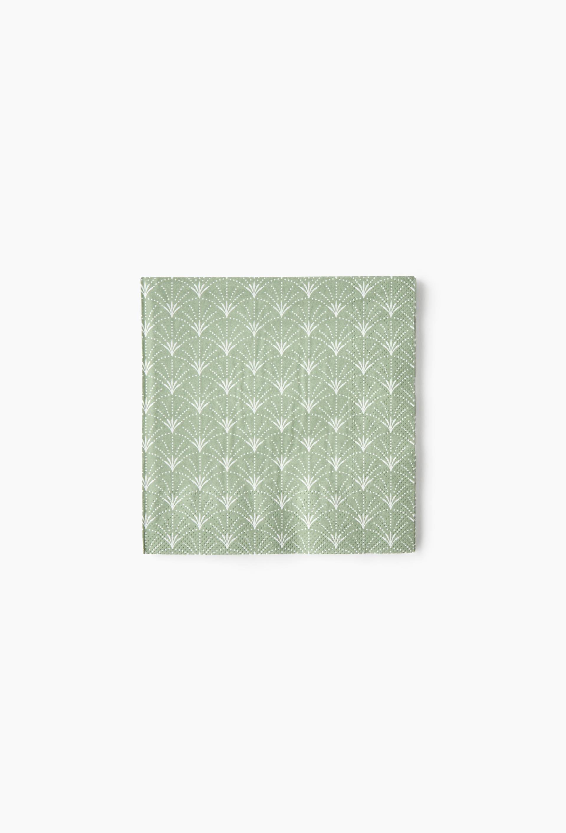 20 serviettes en papier 33x33cm,  imprim&eacute; g&eacute;om&eacute;trique, Vert clair, swatch image