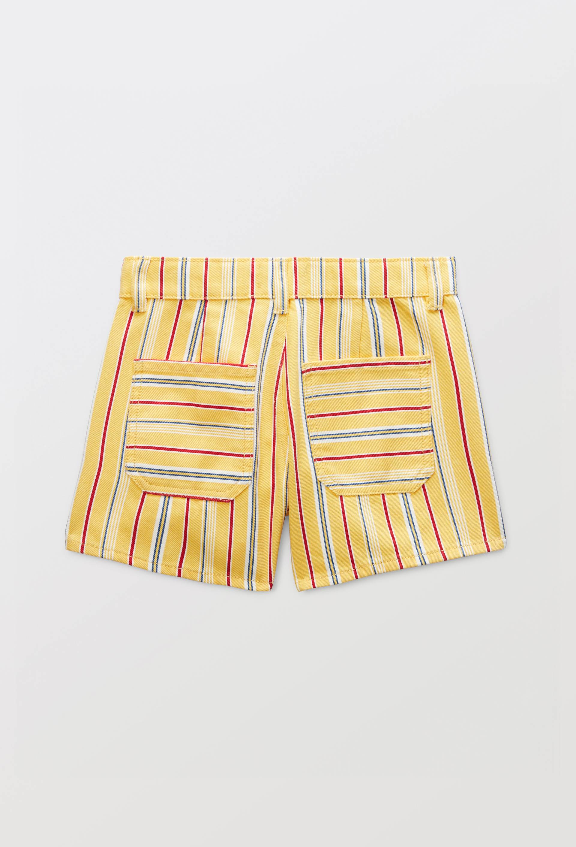 Short en twill ray&eacute;, Jaune, large image number 2.0