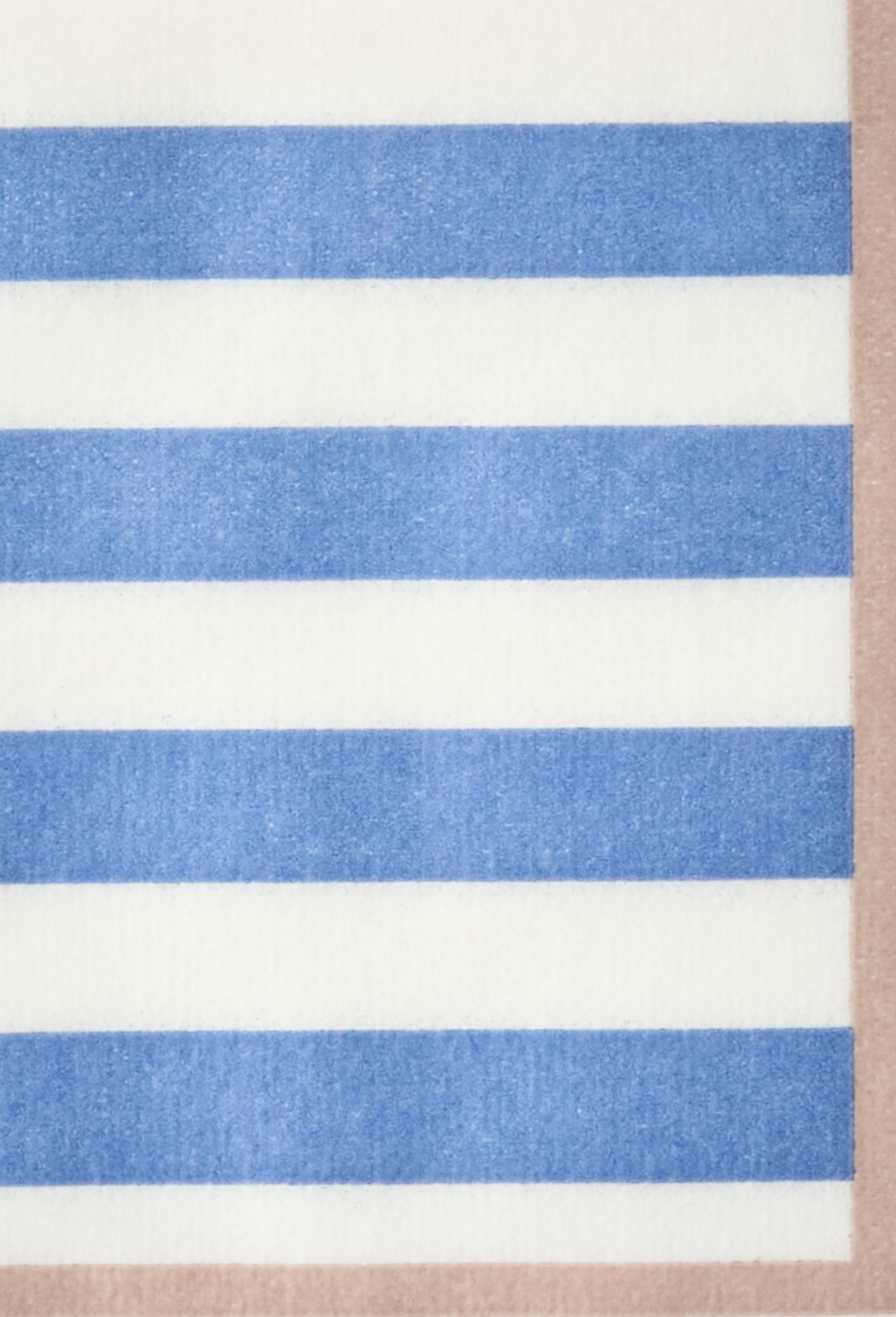 20 serviettes en papier imprim&eacute; rayures, 25x25cm, Bleu, large image number 1.0
