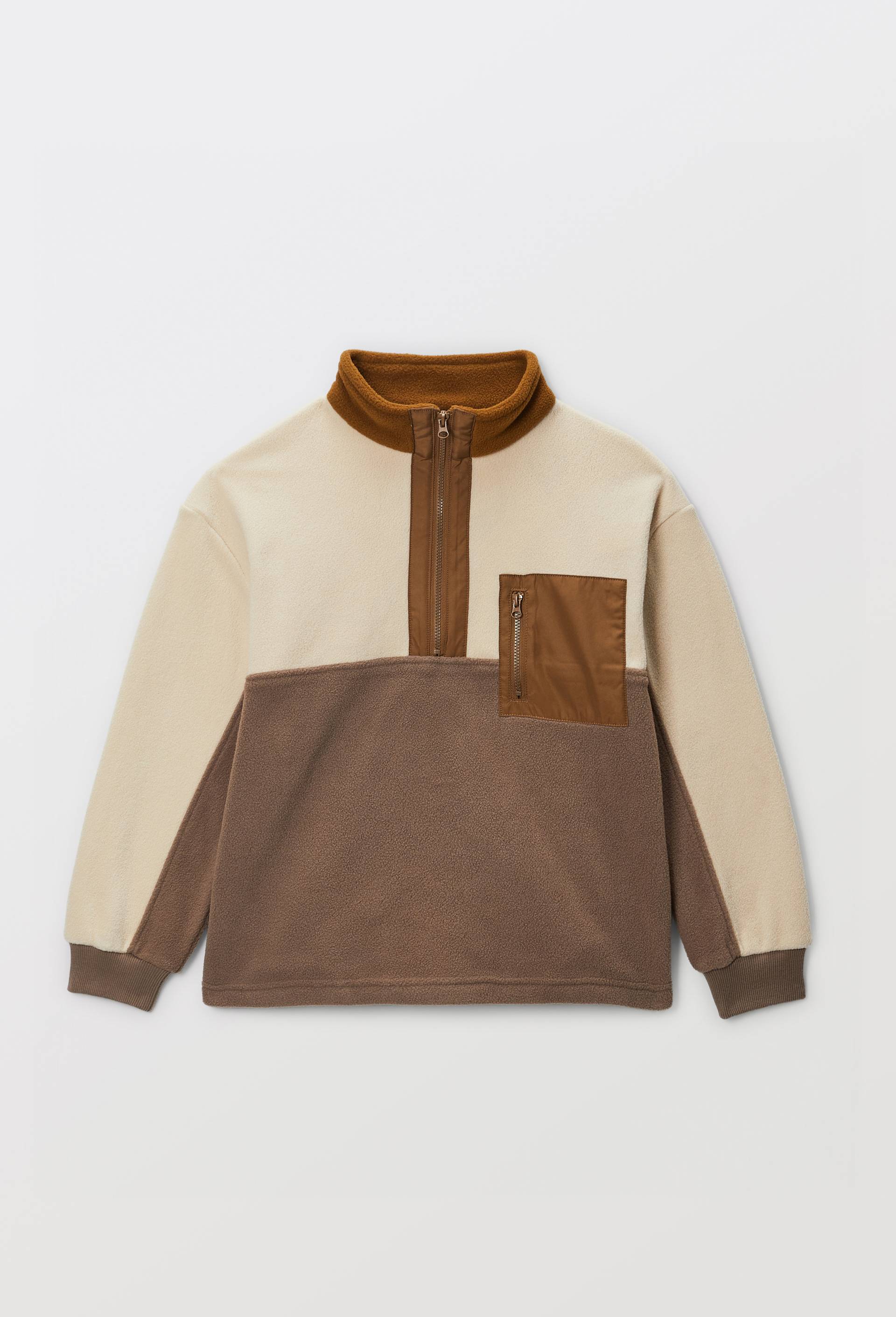 Pull en polaire avec poche, Brun, large image number 1.0