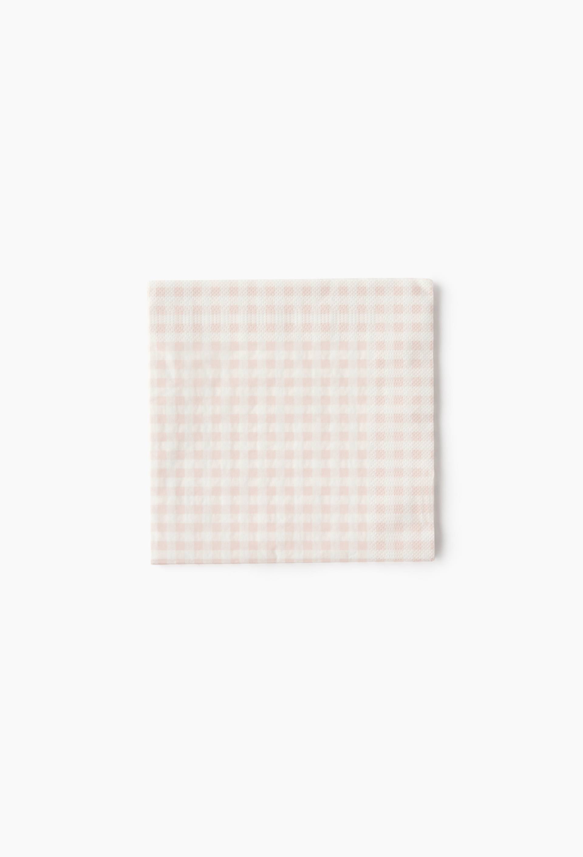 20 serviettes en papier vichy, 30x30cm, Rose clair, large image number 0.0