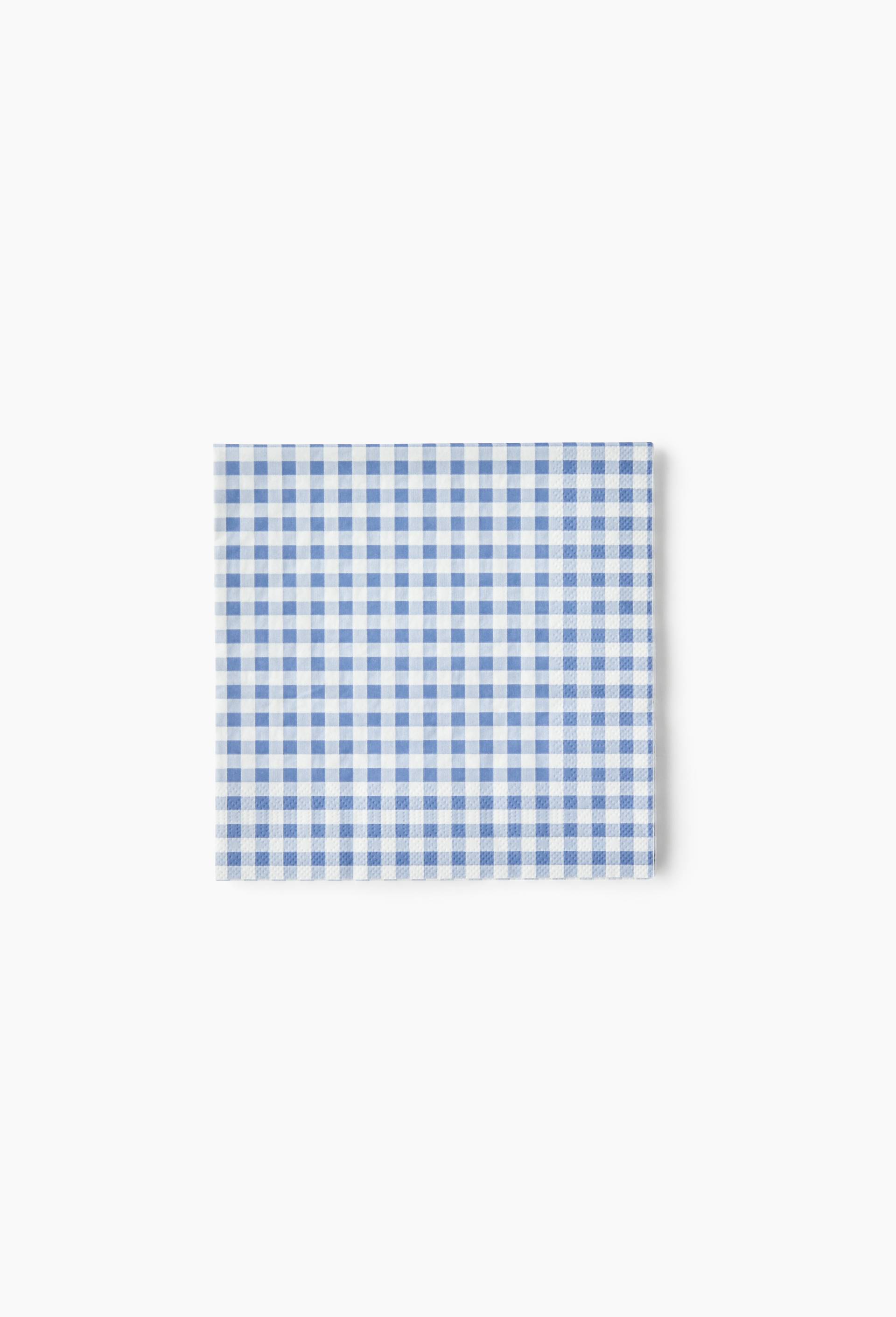 20 serviettes en papier vichy, 30x30cm, Bleu, swatch image