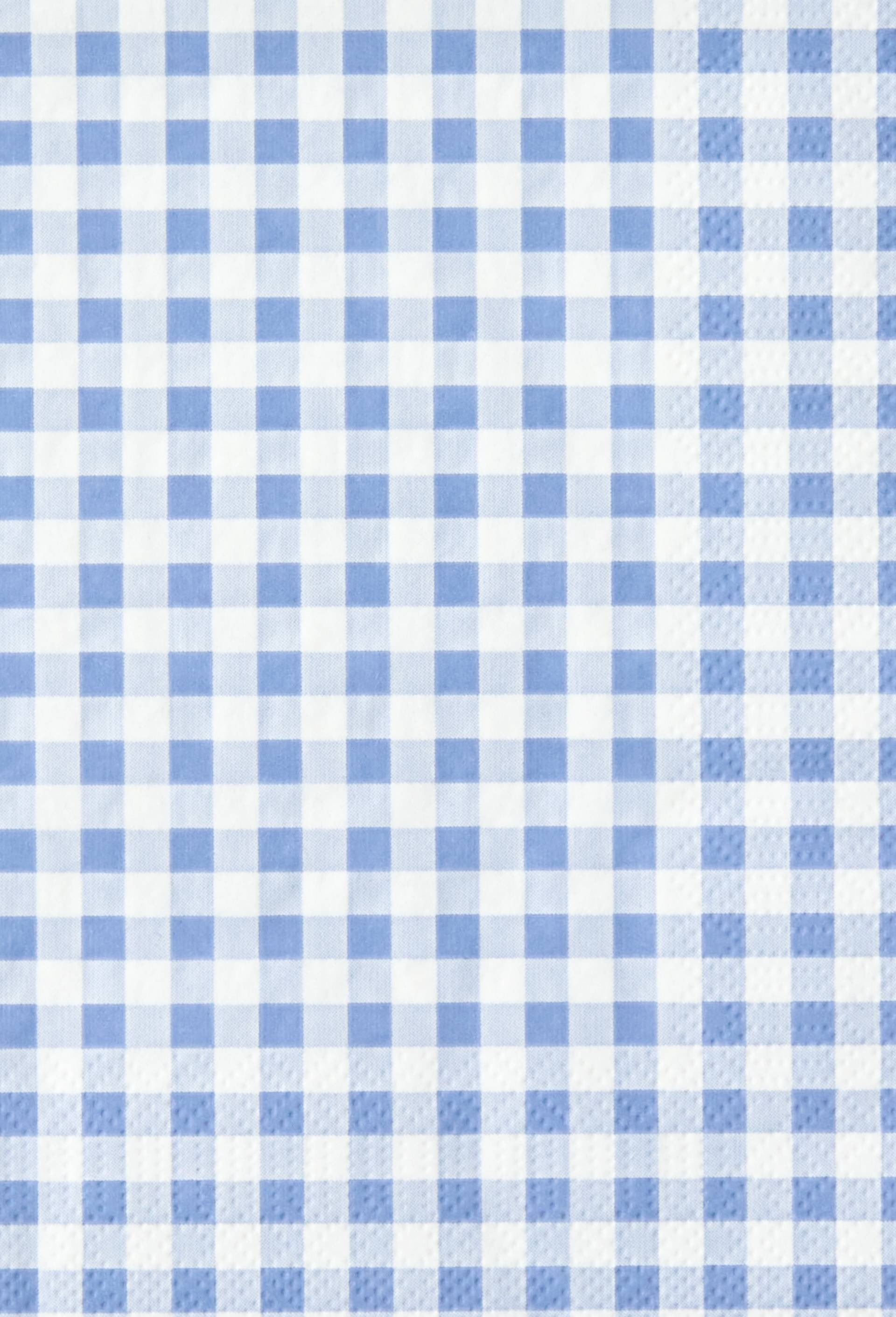 20 serviettes en papier vichy, 30x30cm, Bleu, large image number 1