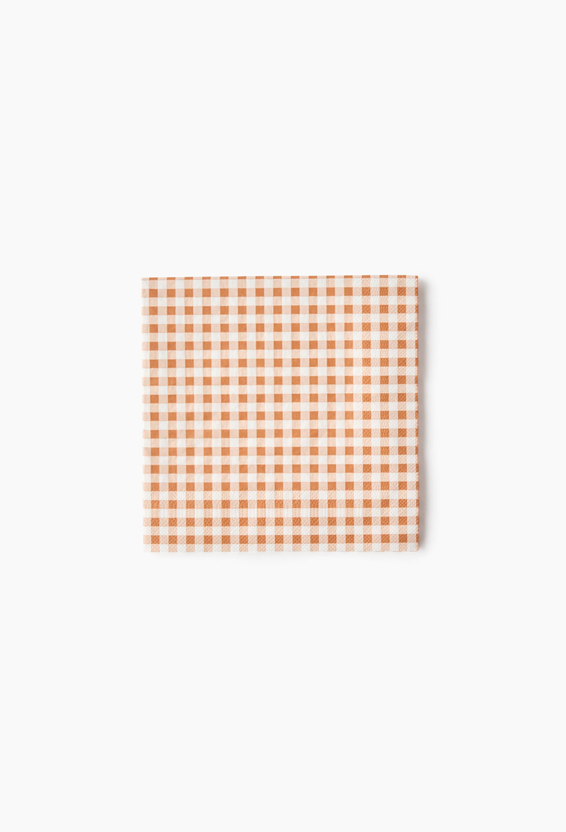 20 serviettes en papier vichy, 30x30cm, Jaune fonc&eacute;, swatch image
