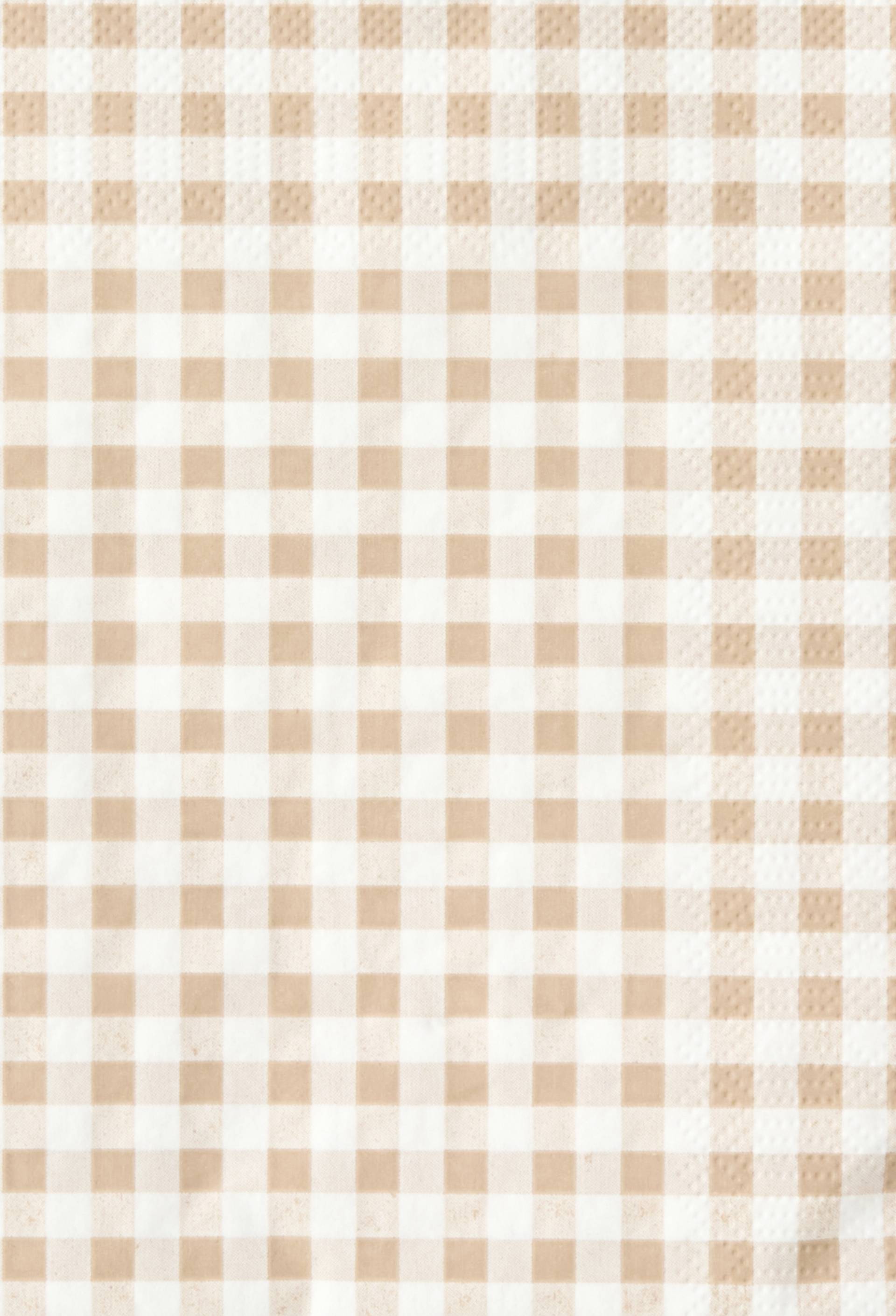 20 serviettes en papier vichy, 30x30cm, Brun clair, large image number 1