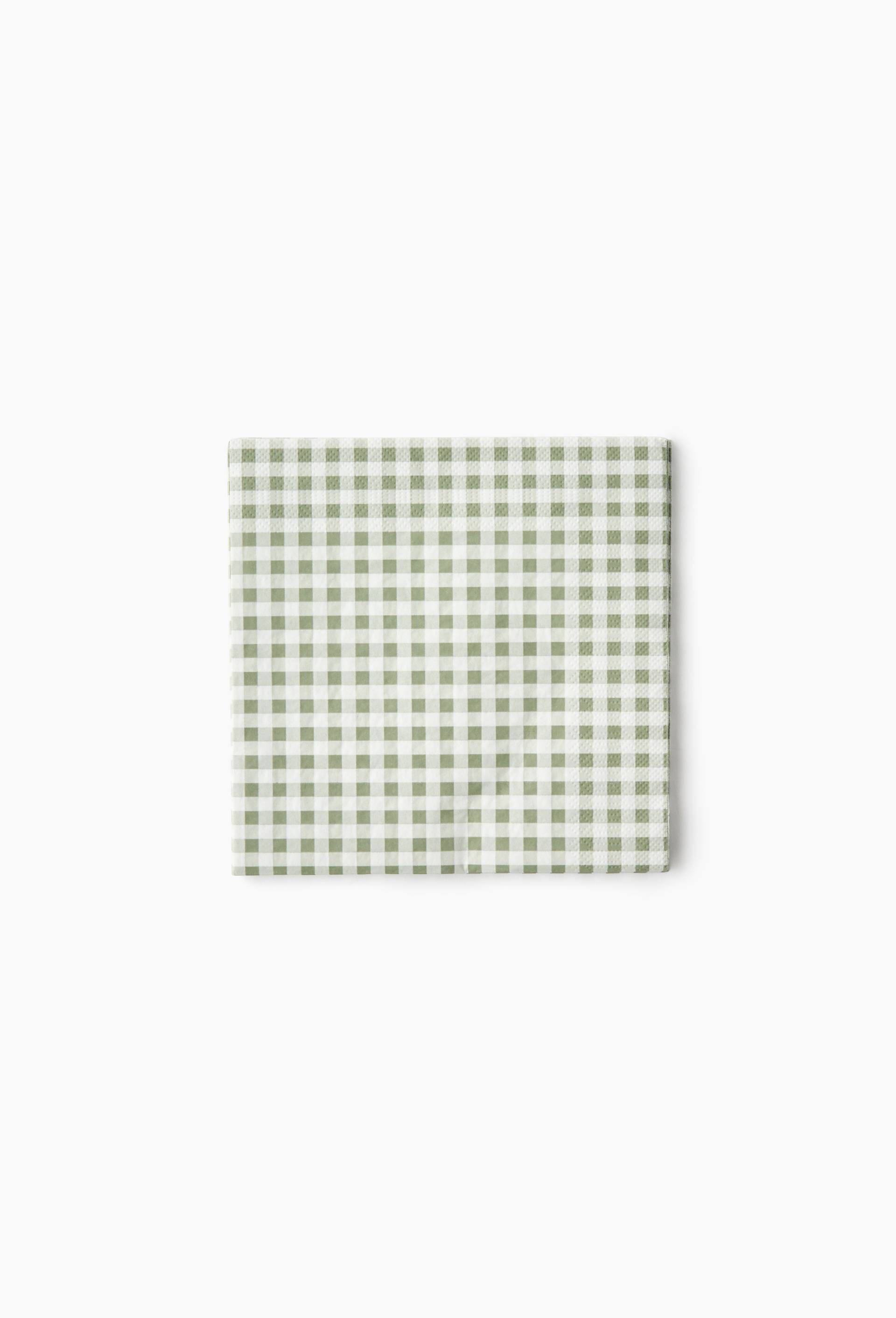 20 serviettes en papier vichy, 30x30cm, Vert clair, large image number 0.0