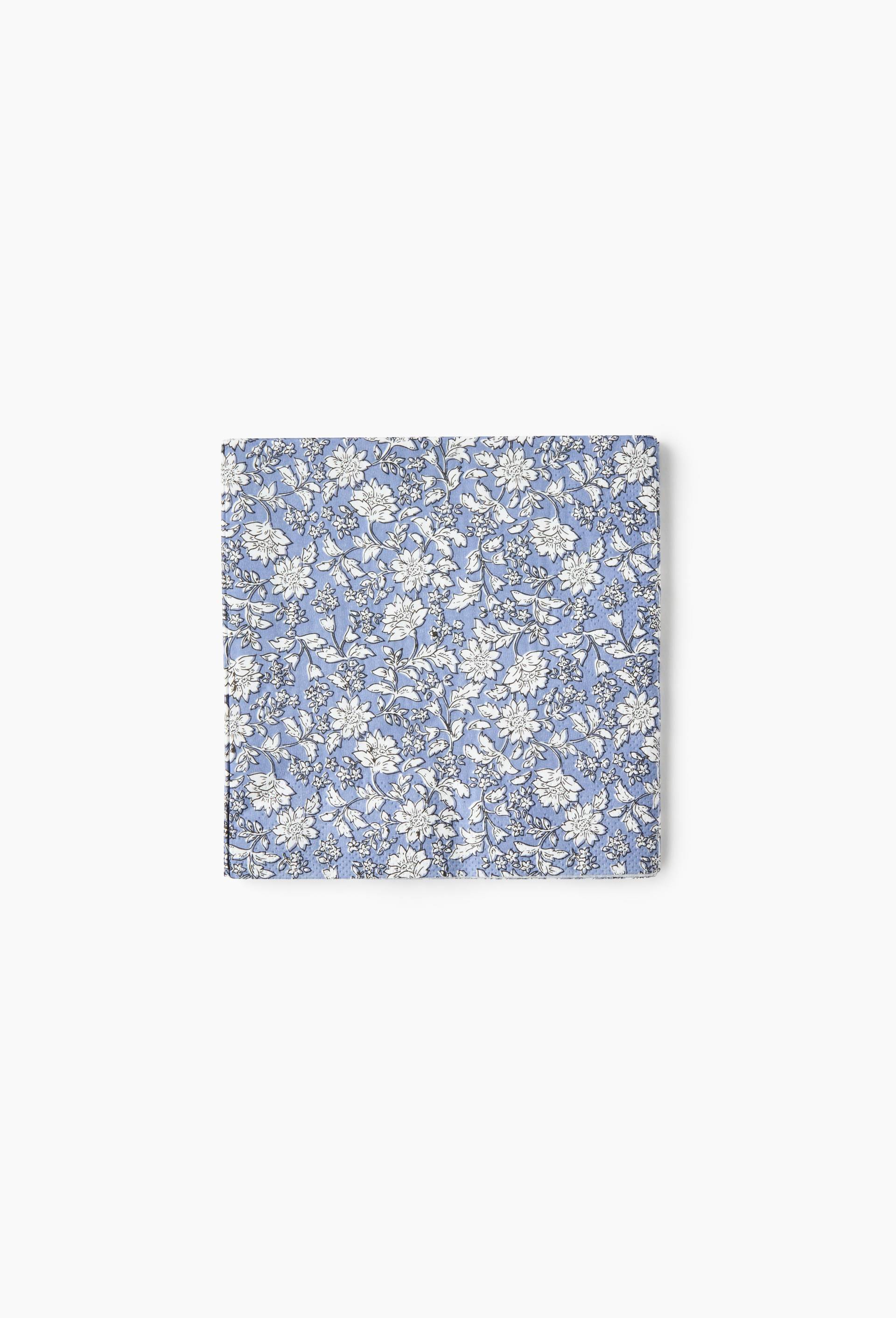 20 serviettes floral, 33x33cm, Bleu, swatch image