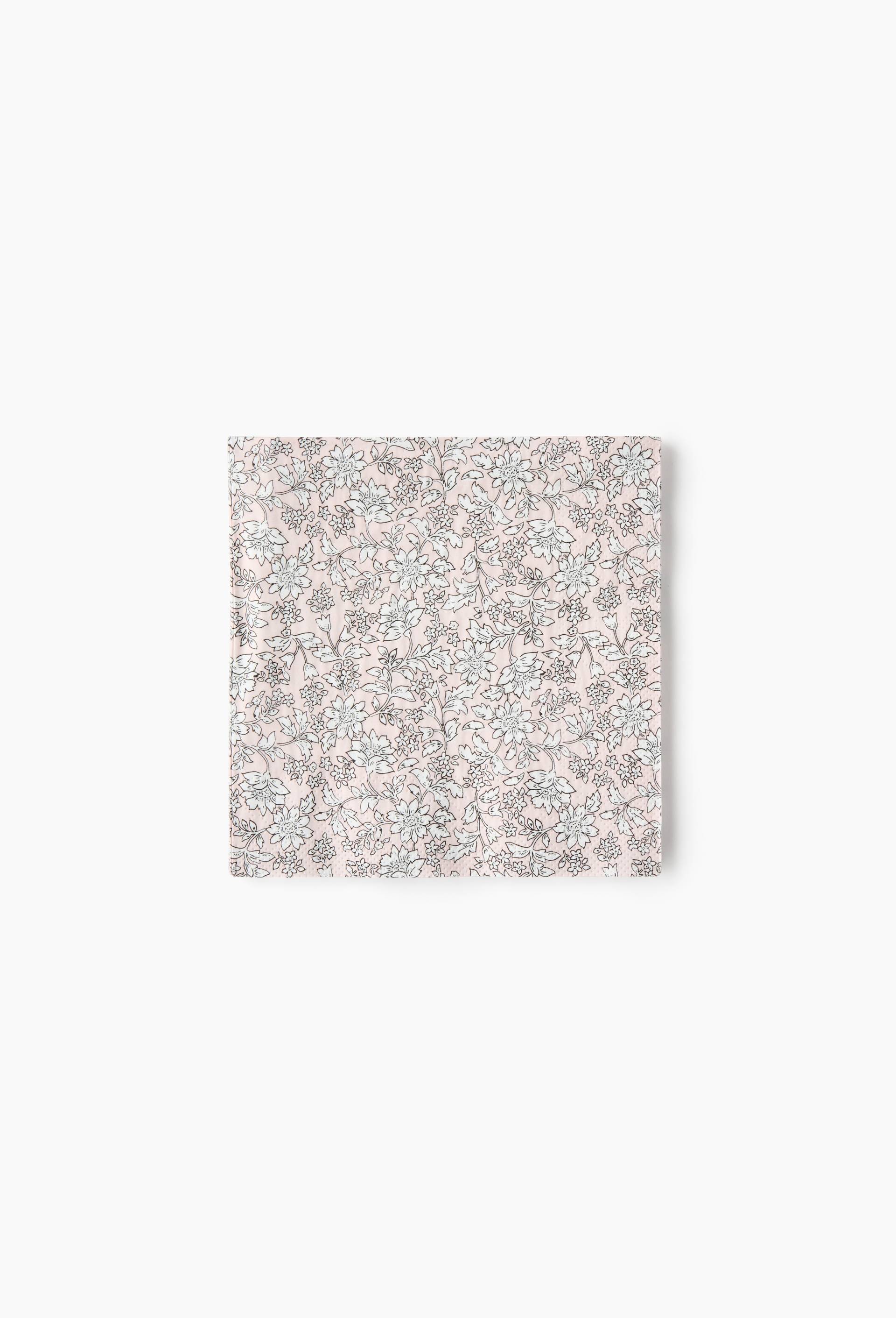 20 serviettes floral, 33x33cm, Rose clair, large image number 0.0