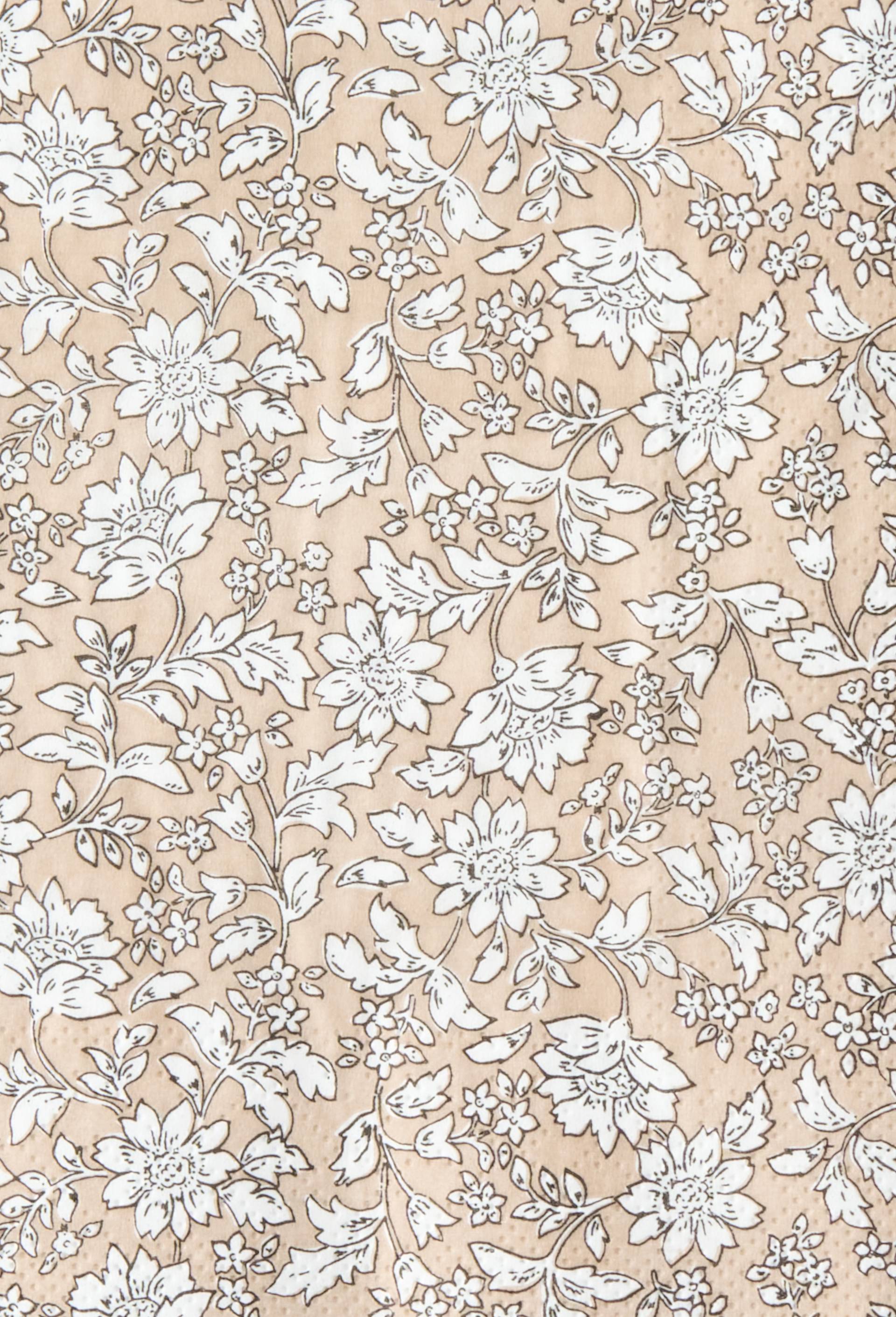 20 serviettes floral, 33x33cm, Brun clair, large image number 1.0