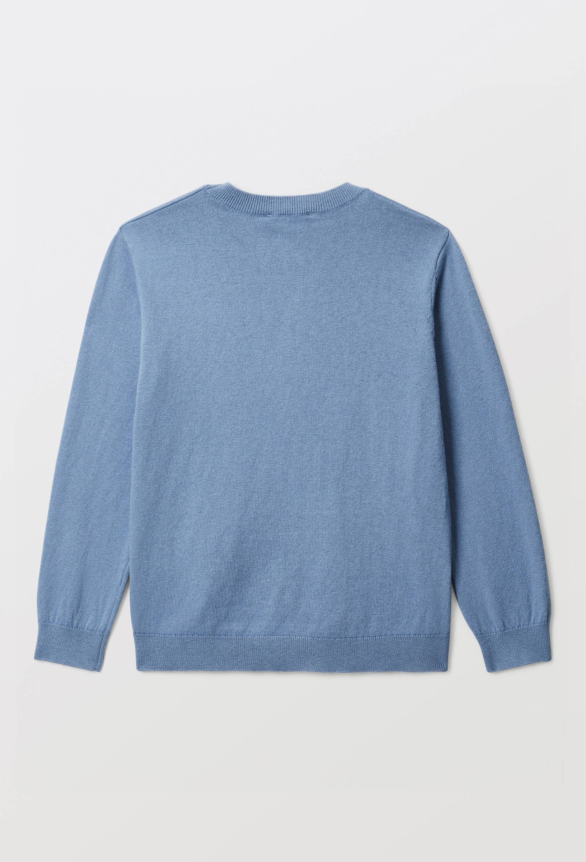 Pull avec motif brod&eacute; contenant de la laine, Bleu, large image number 2.0