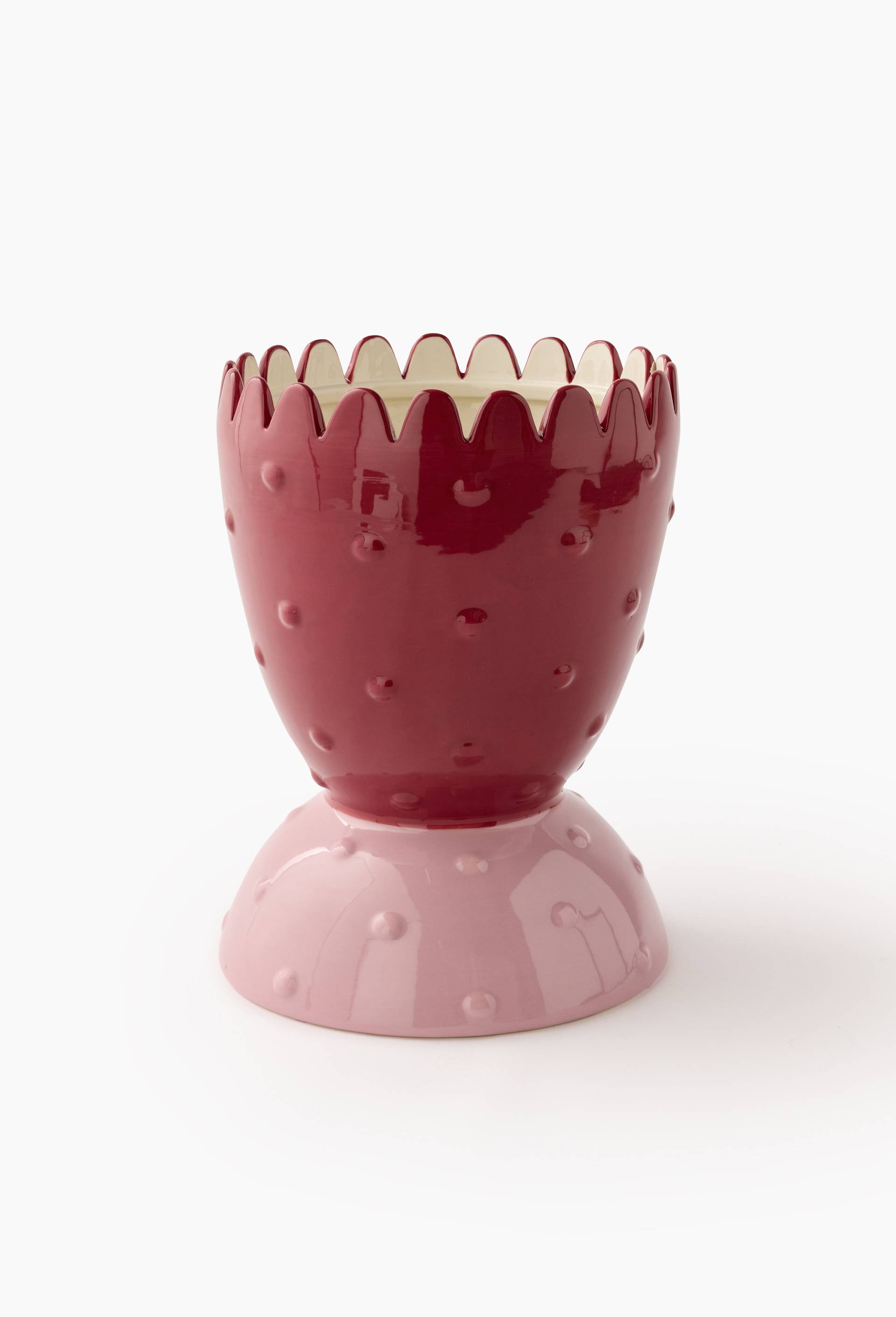 Cache-pot bicolore, 21x28cm, en c&eacute;ramique - MESTIZ x MONOPRIX, Rose, large image number 0