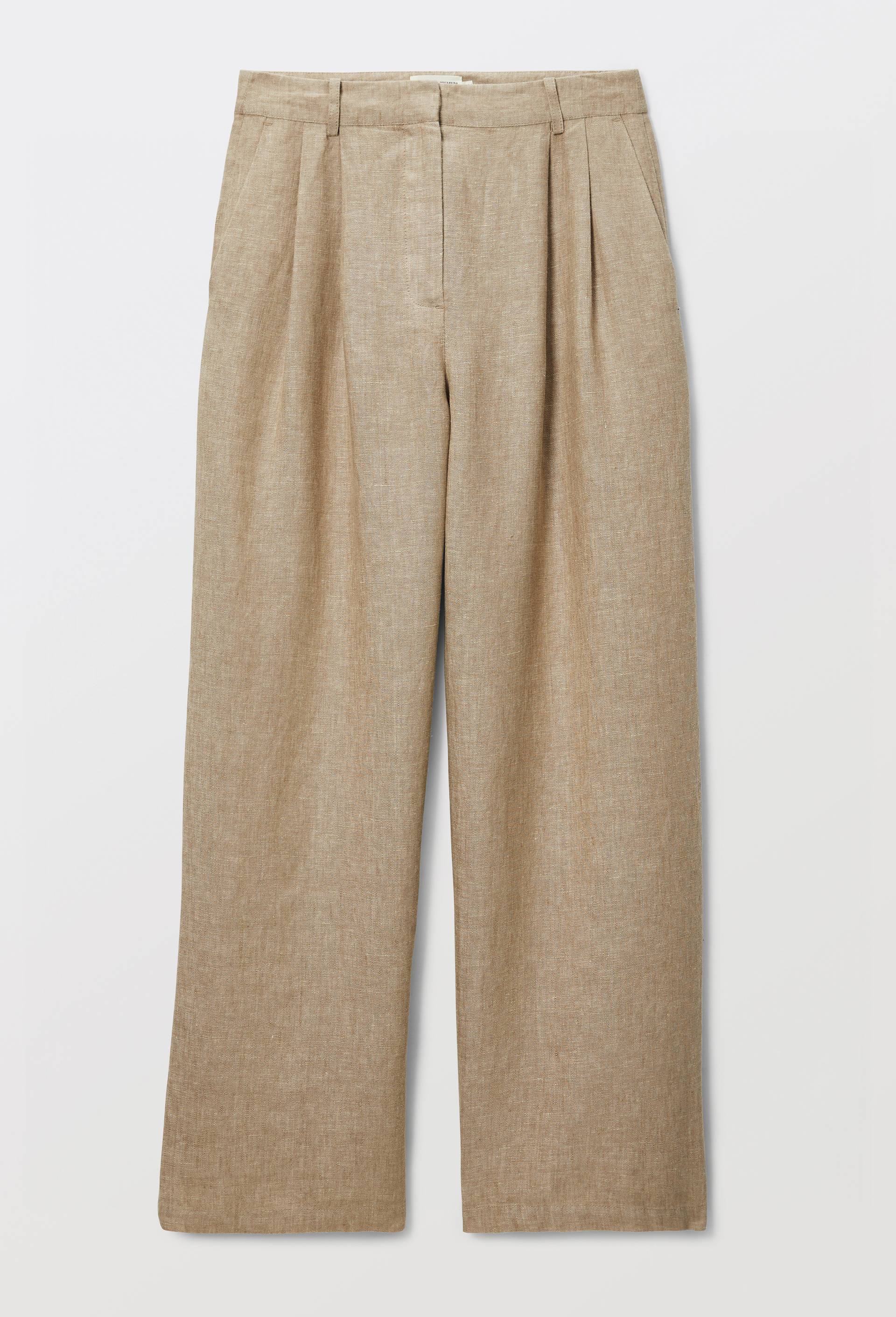 Pantalon &agrave; pinces en lin, Beige, large image number 4