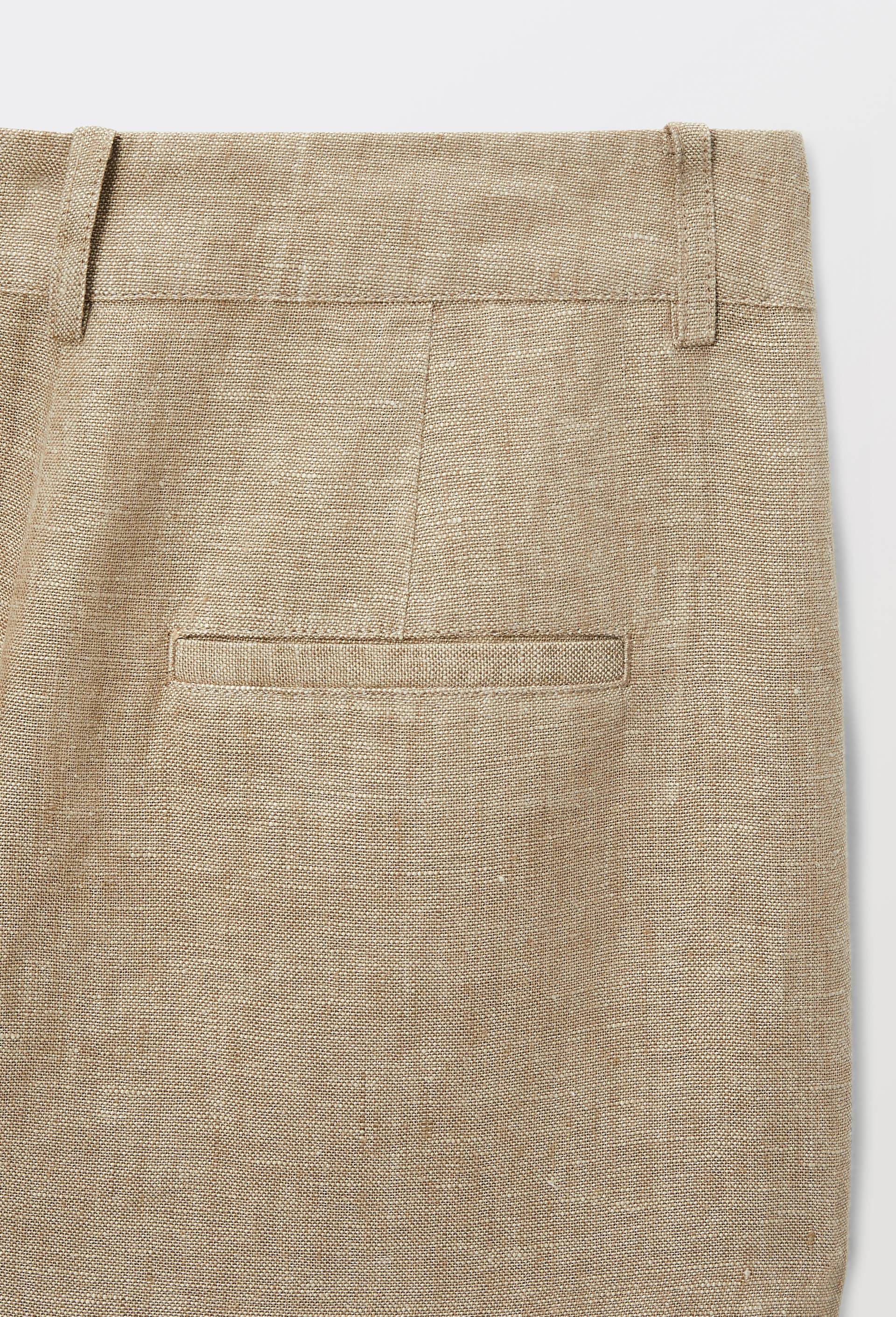 Pantalon &agrave; pinces en lin, Beige, large image number 6.0