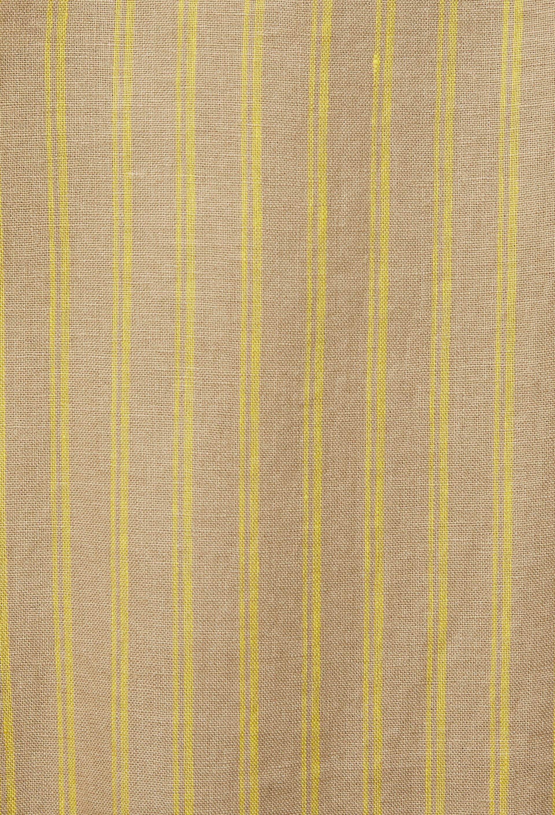 Pantalon &agrave; pinces en lin ray&eacute;, Jaune, large
