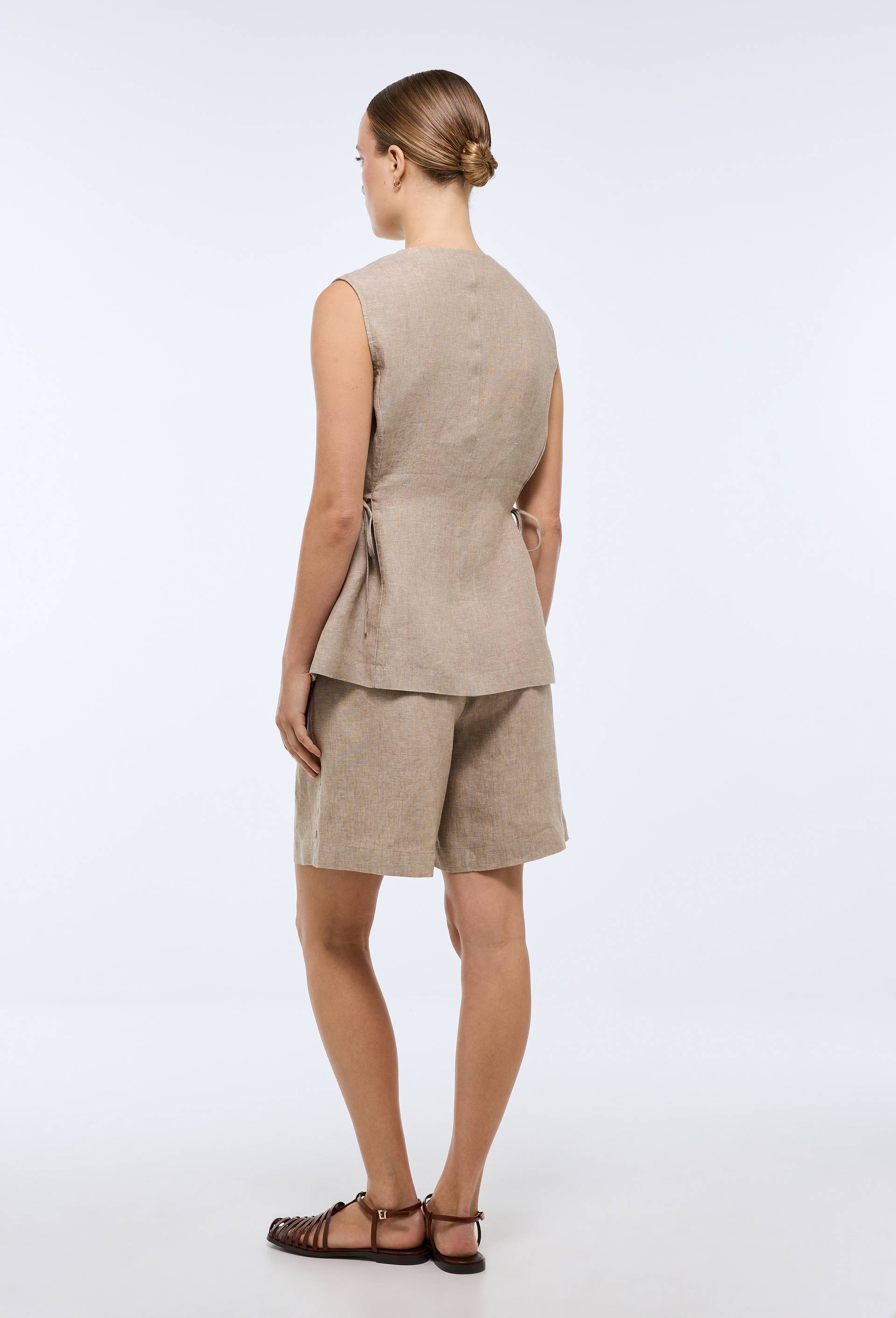 Bermuda en lin, Beige, large image number 2