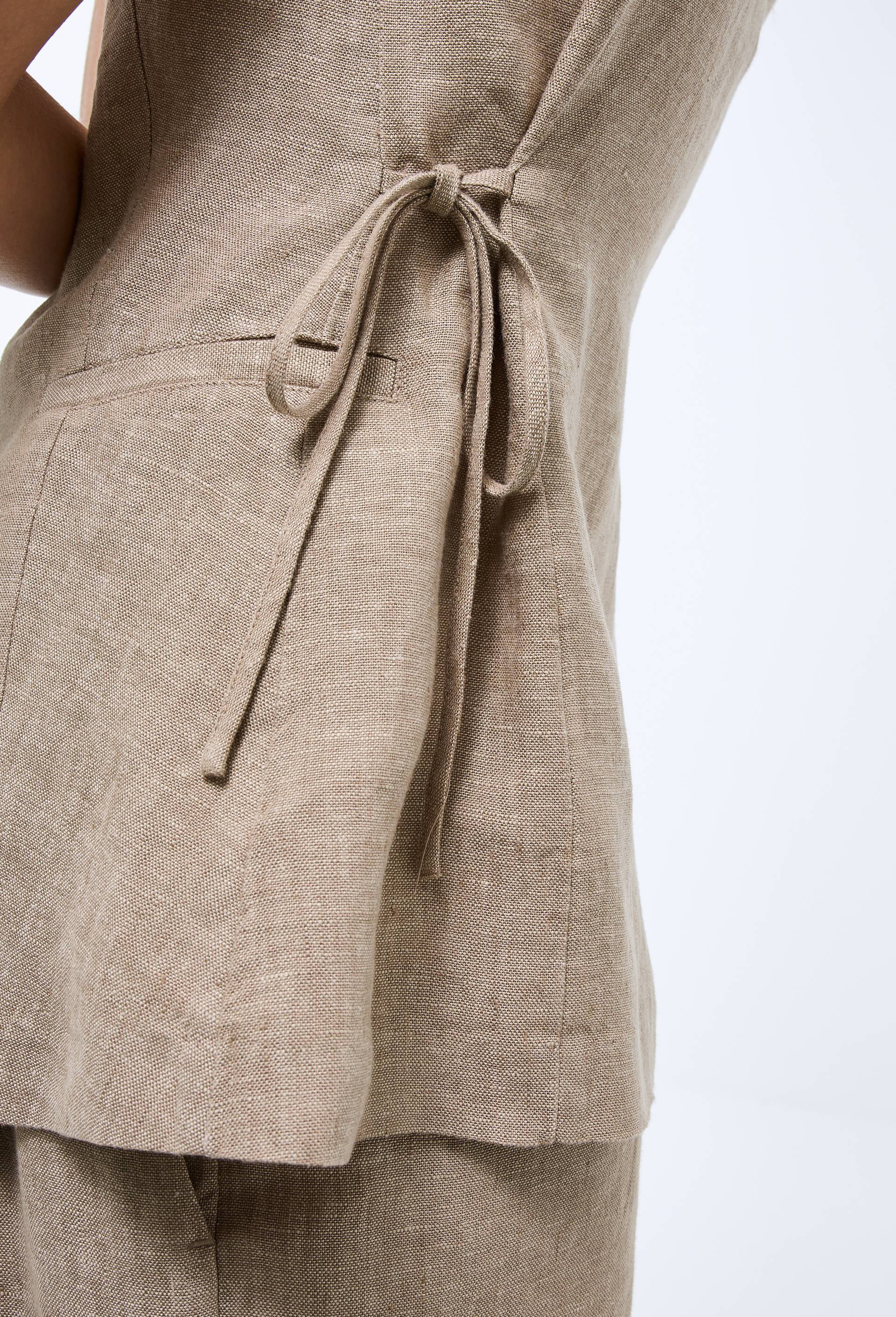 Gilet en lin sans manches, Beige, large image number 2.0
