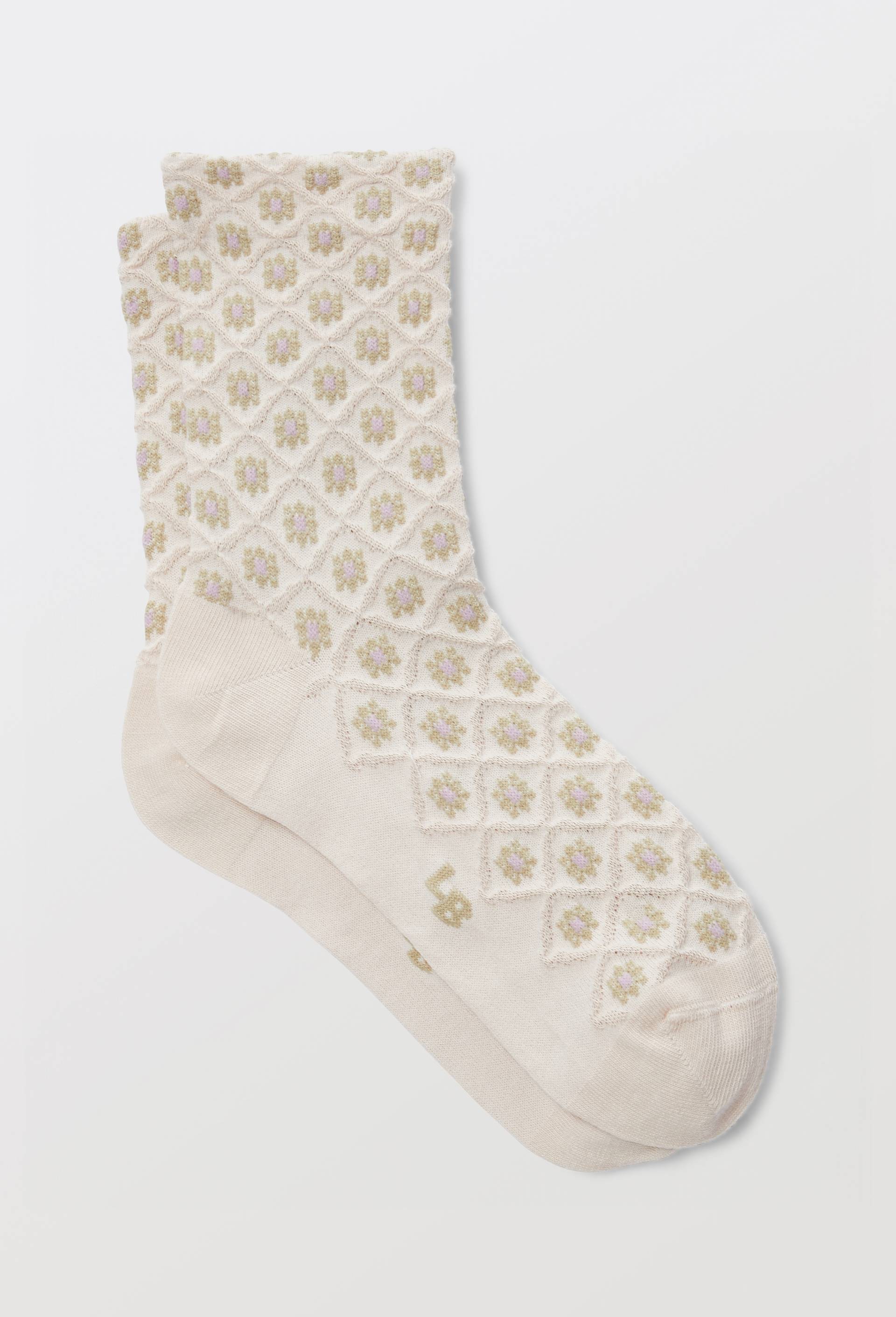 Paire de socquettes fantaisie Le Bourget, Beige clair, large image number 0