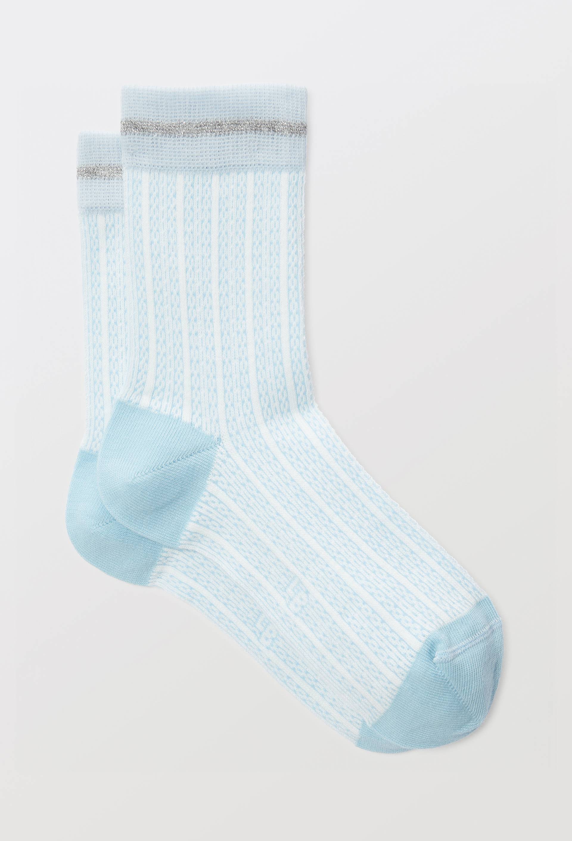 Paire de socquettes fantaisie Le Bourget, Bleu clair, large image number 0.0